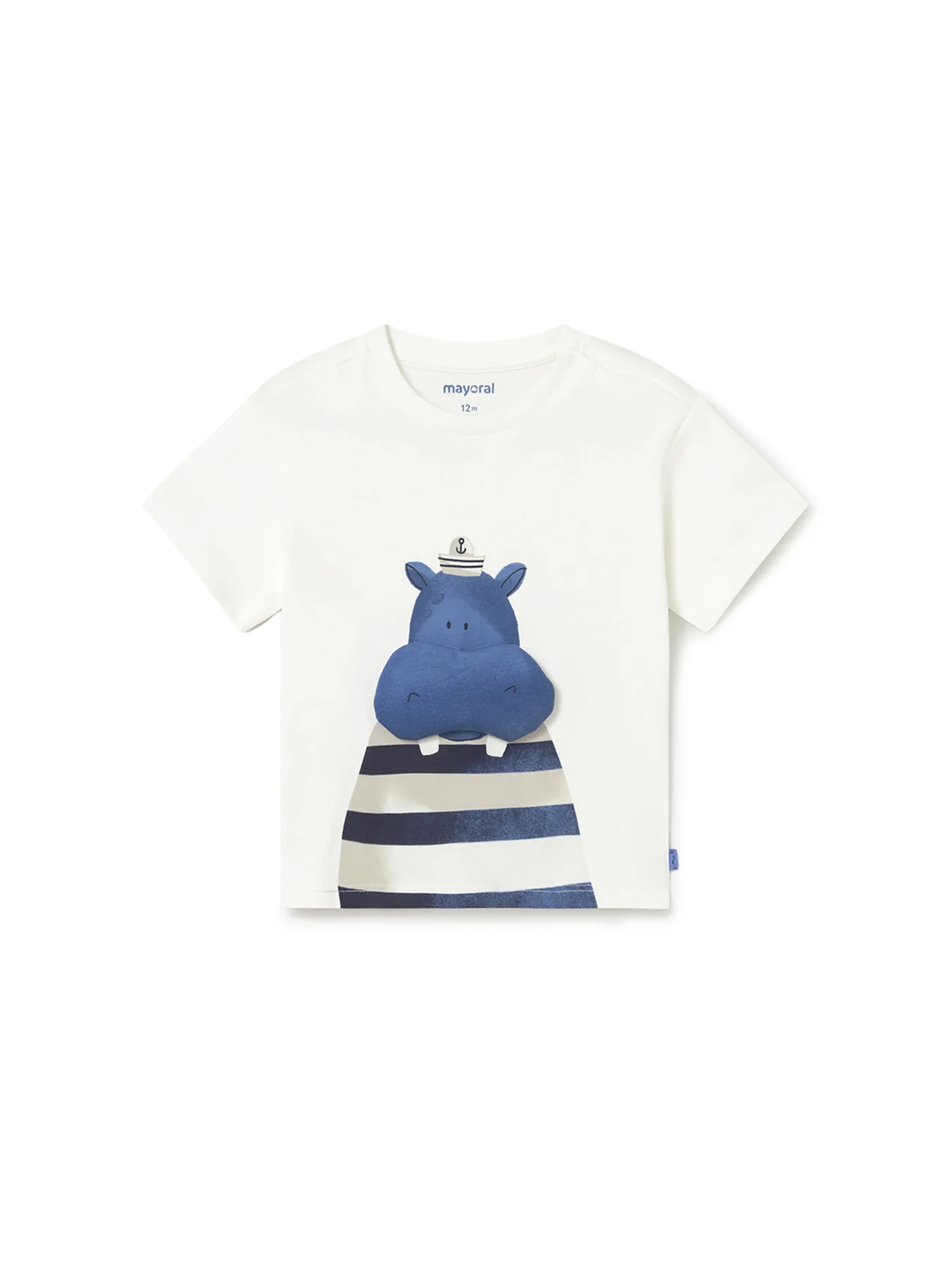 Baby Hippo Short Sleeve T-Shirt White