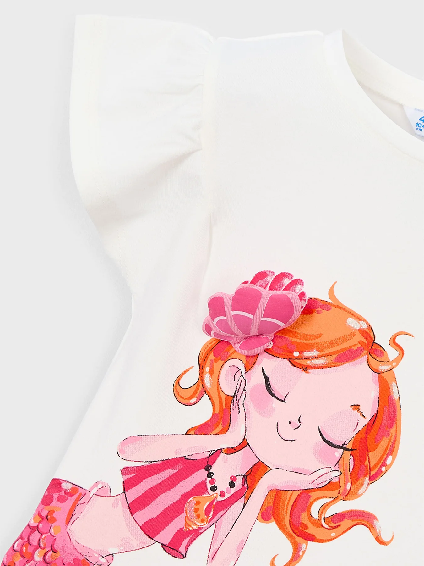 Kids’ Mermaid Short Sleeve T-Shirt White - Image 3