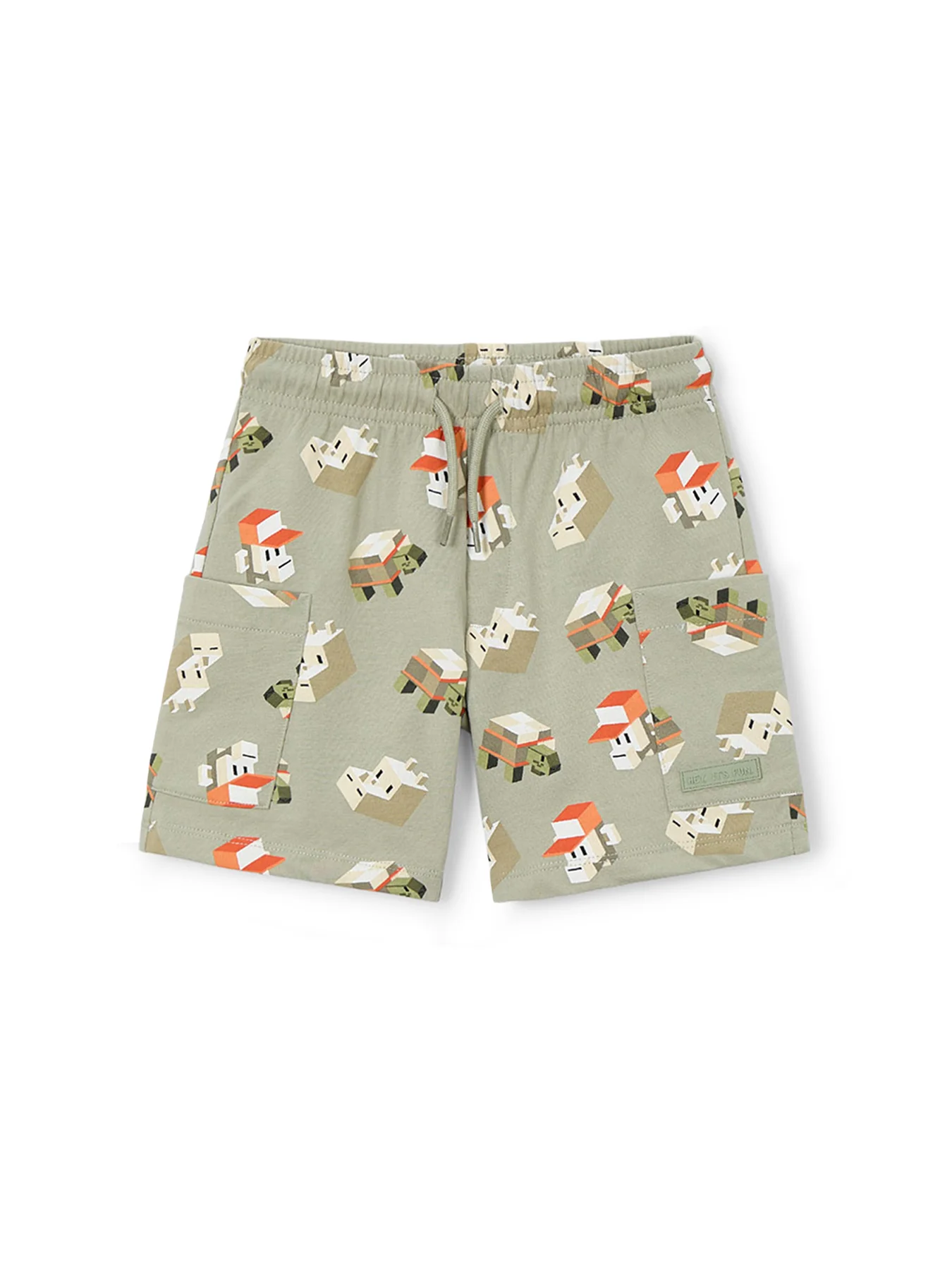 Kids’ Monkey Bermuda Shorts Beige