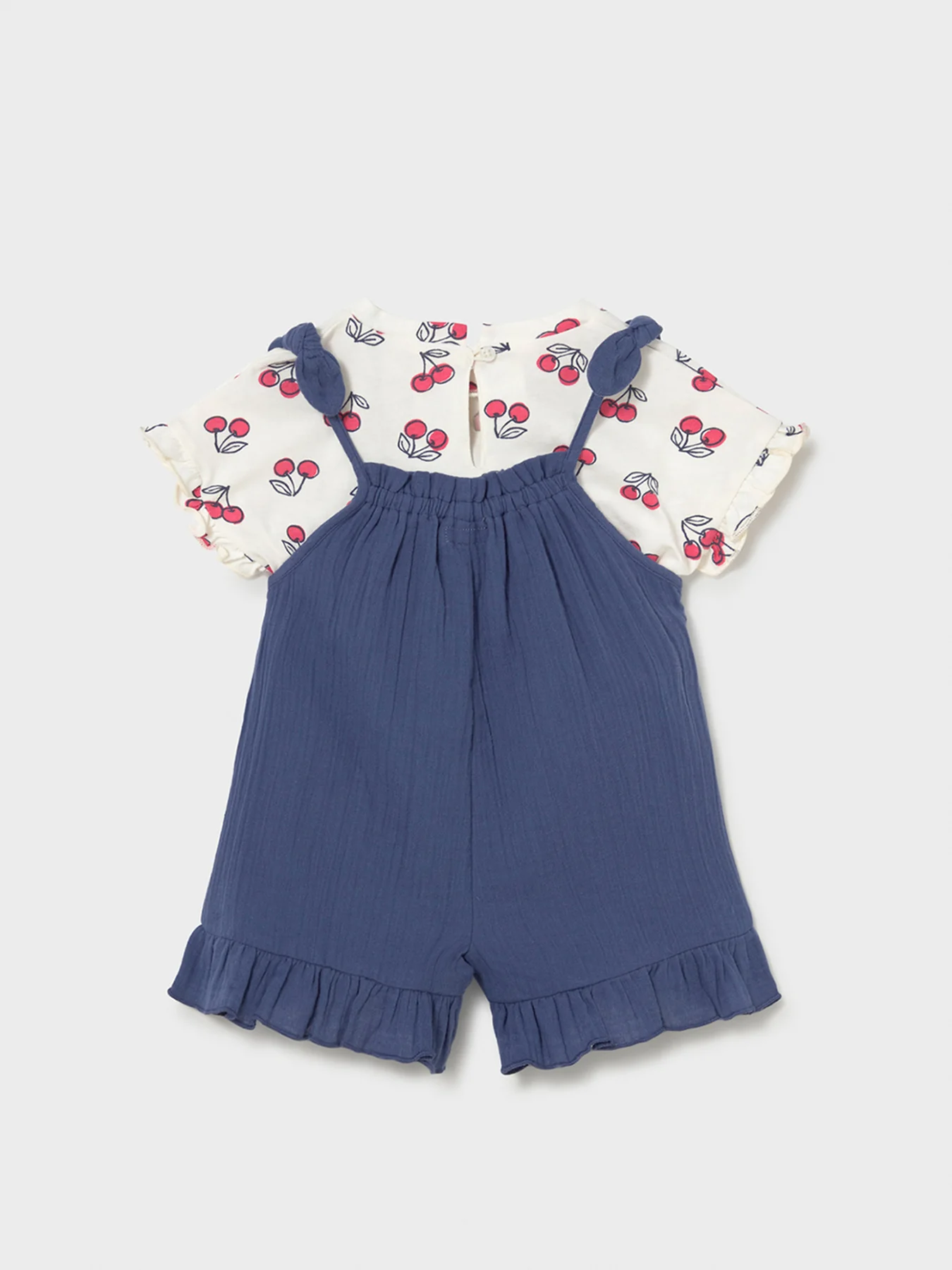 Baby Cherry T-Shirt and Dungarees Set Porcelain - Image 2