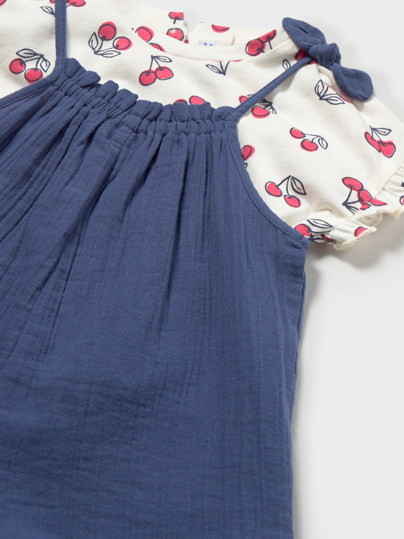 Baby Cherry T-Shirt and Dungarees Set Porcelain - Image 3