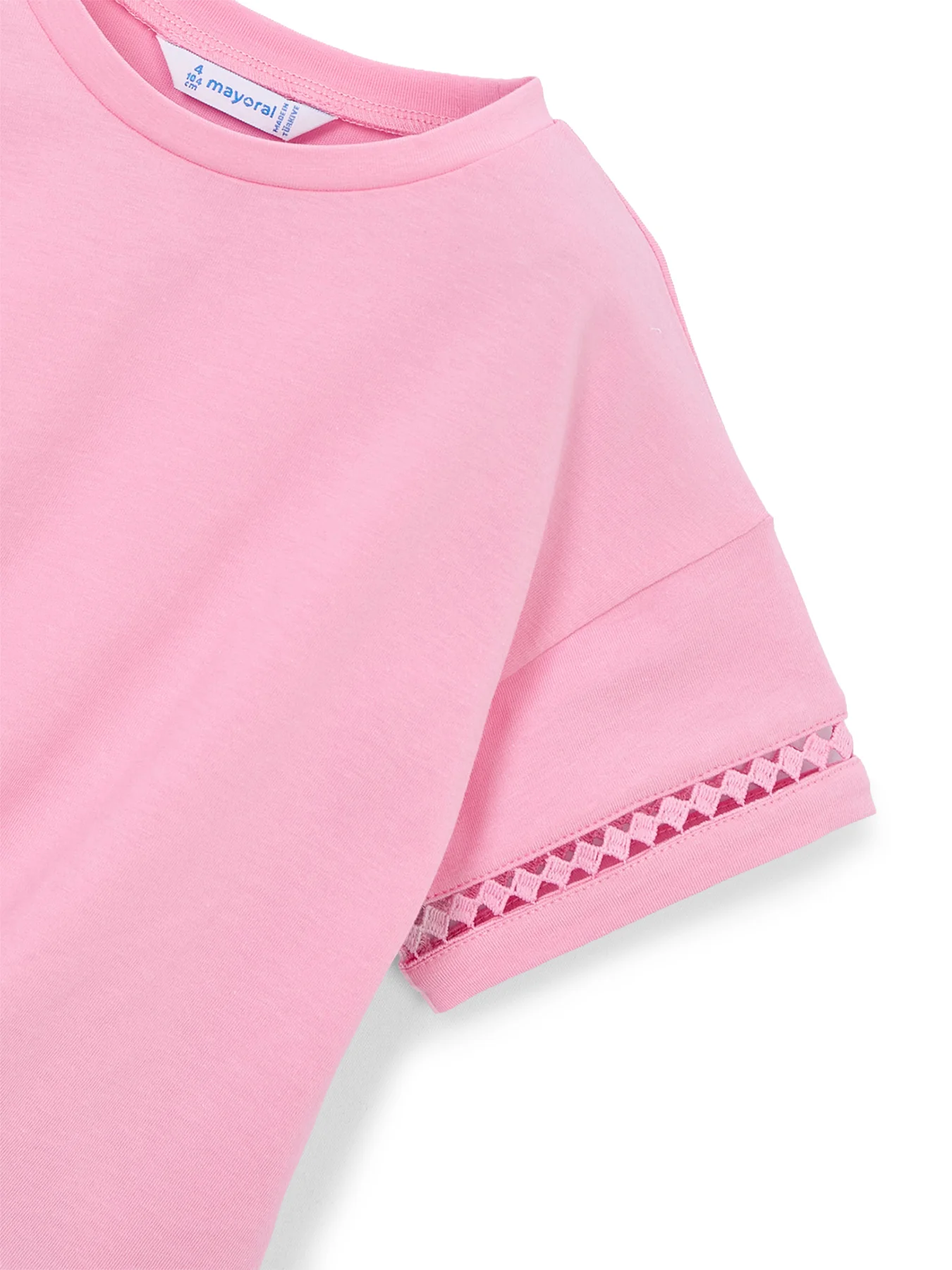 Kids’ Plain Knot Short Sleeve T-Shirt Pink - Image 3
