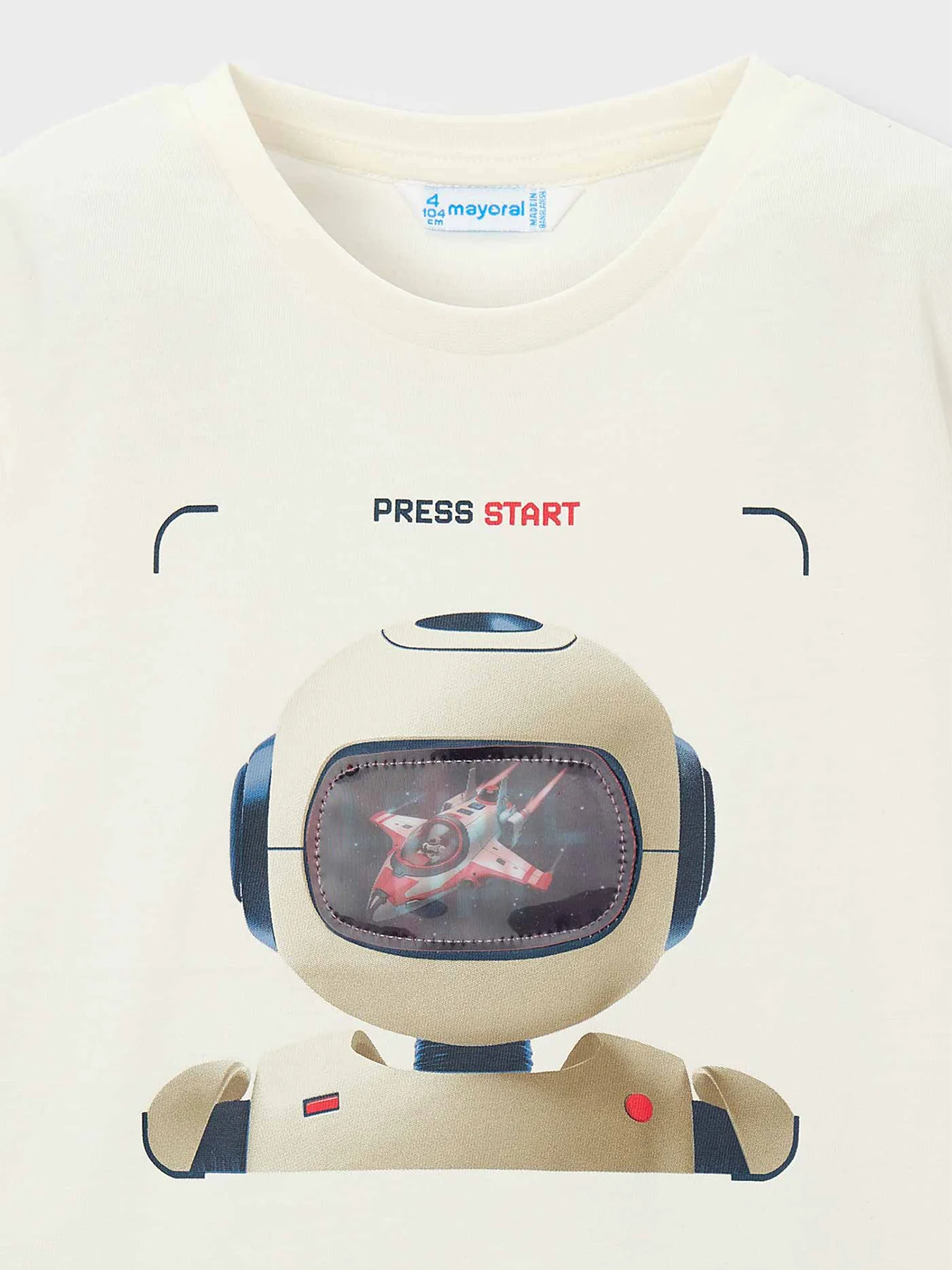 Kids’ Robot Short Sleeve T-Shirt White - Image 3