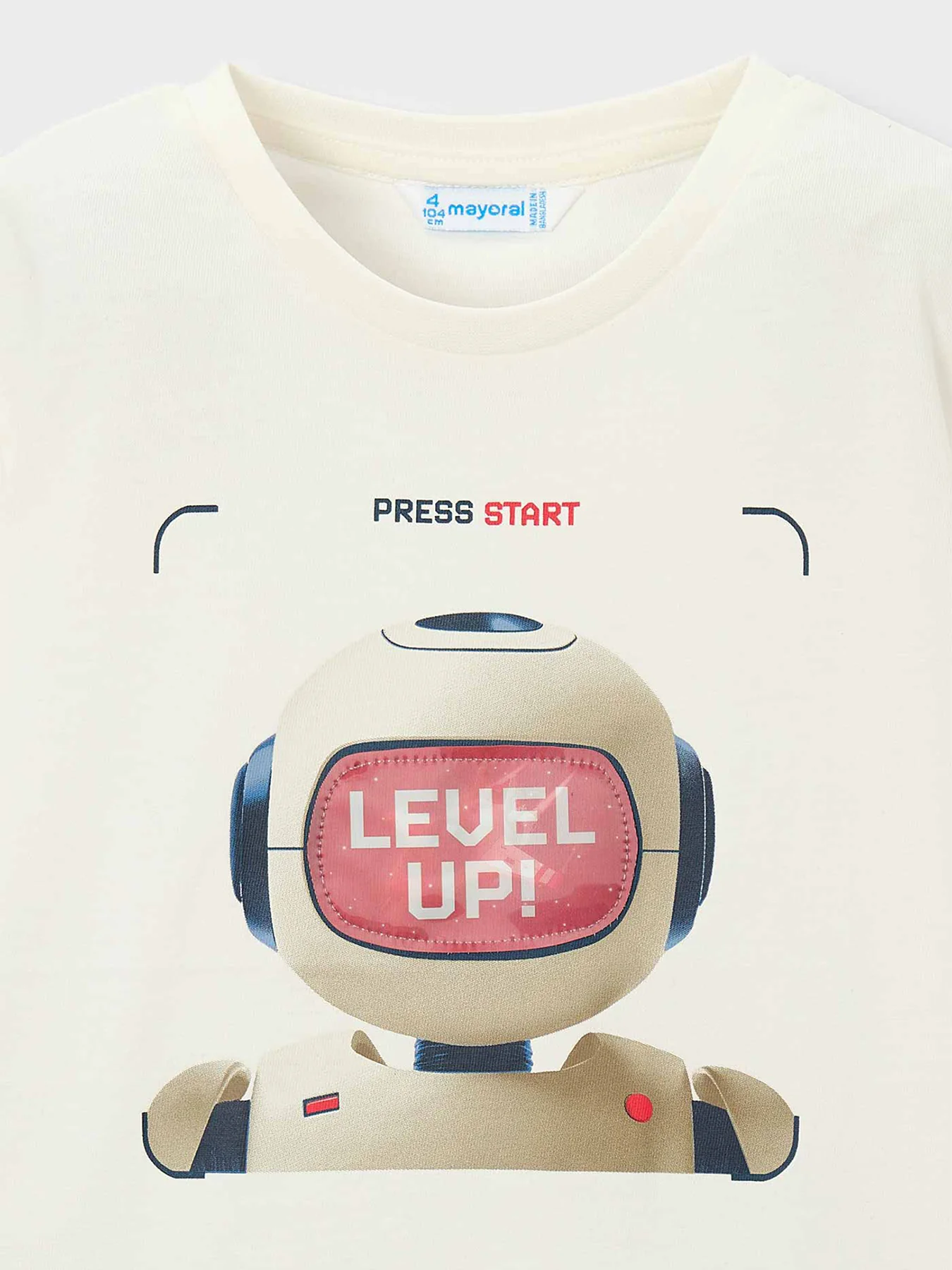 Kids’ Robot Short Sleeve T-Shirt White - Image 4