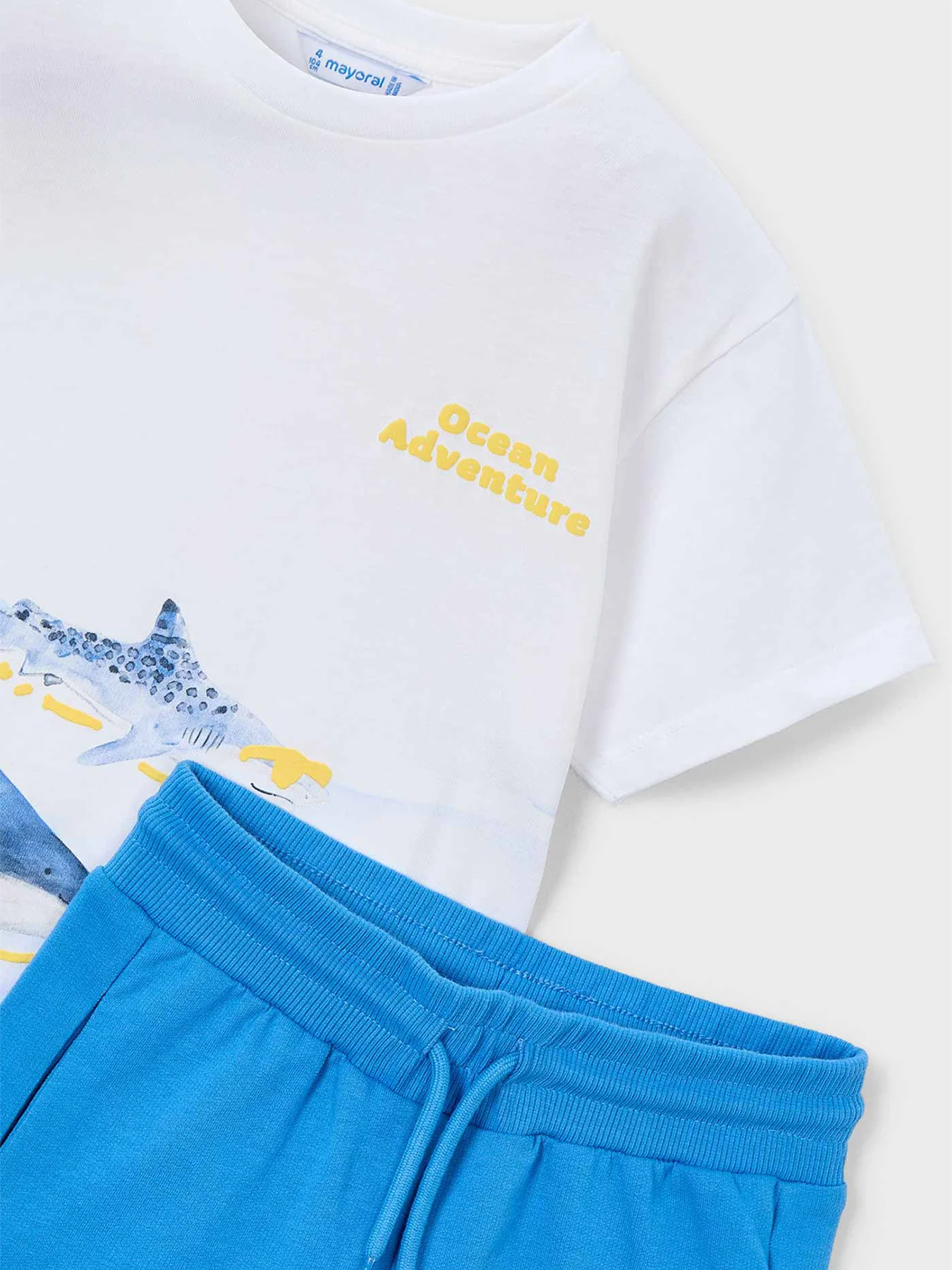 Kids’ Shark T-Shirt and Shorts Set Blue - Image 3