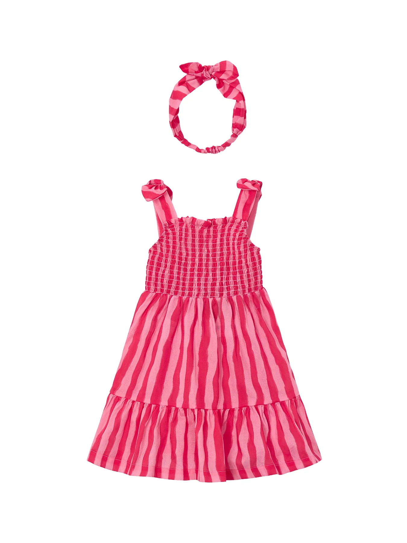 Kids' Stripe Dress Poppy Pink
