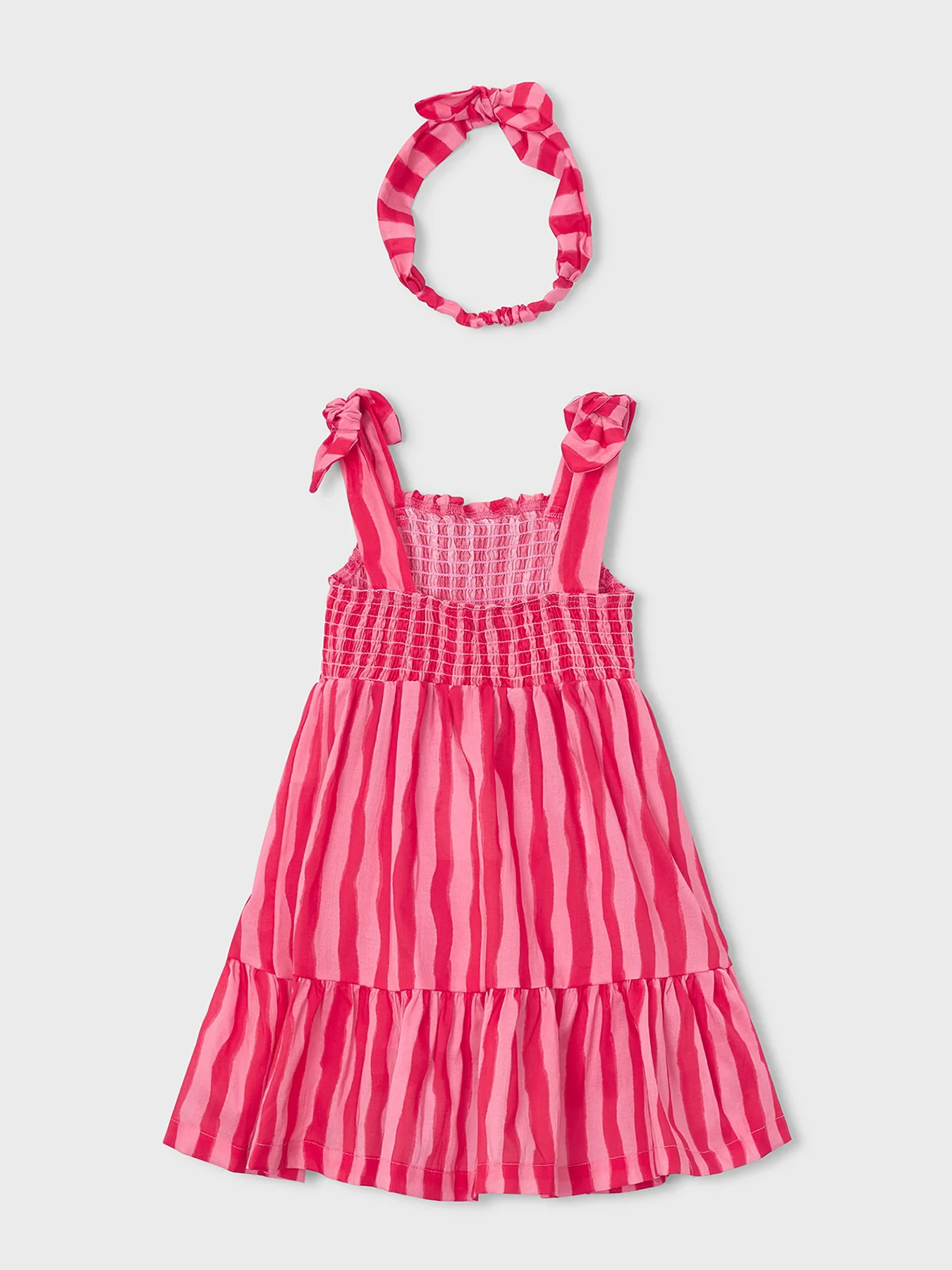 Kids' Stripe Dress Poppy Pink - Image 2