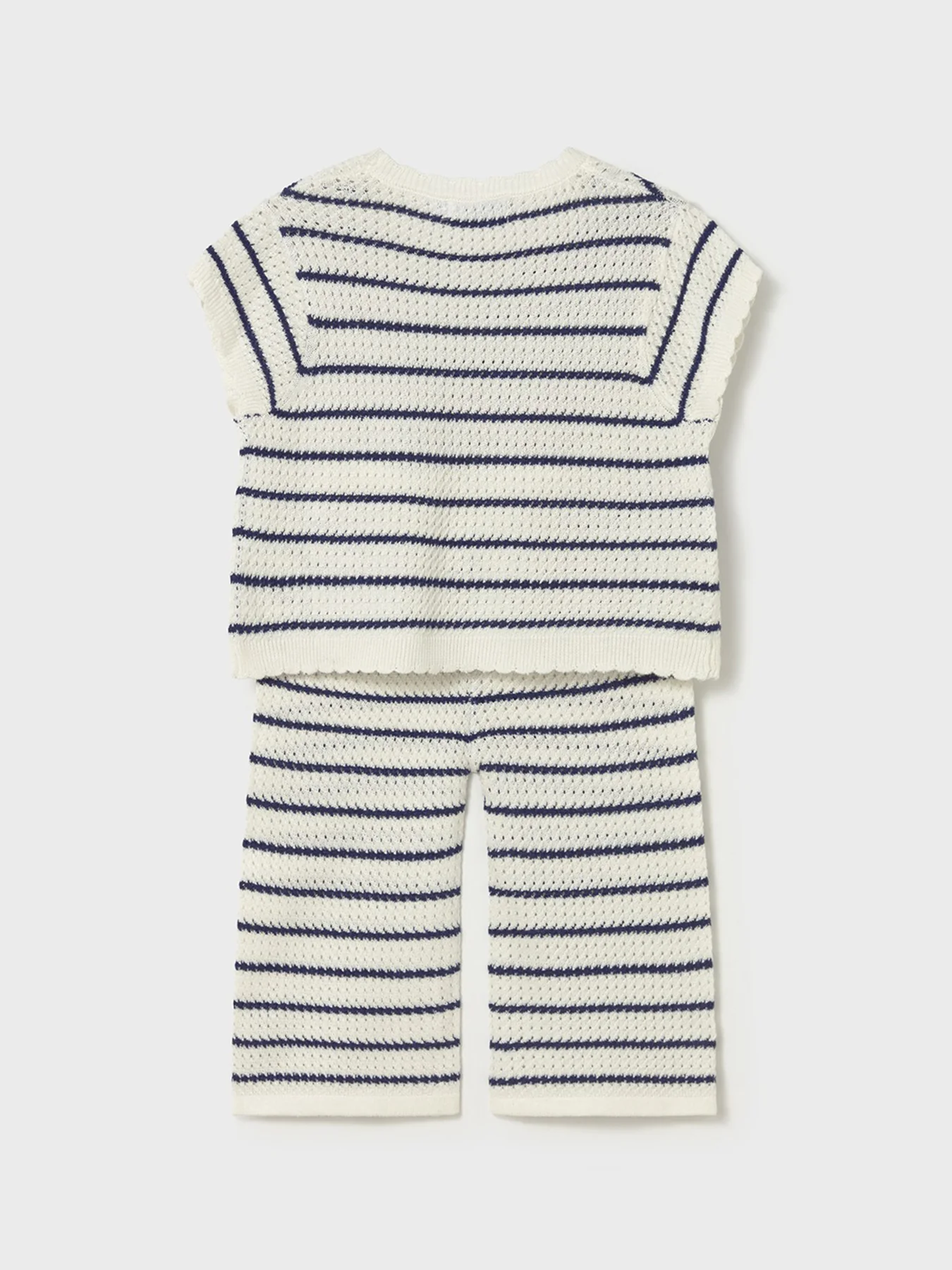 Baby Stripe Heart Pants Set Natural - Image 2