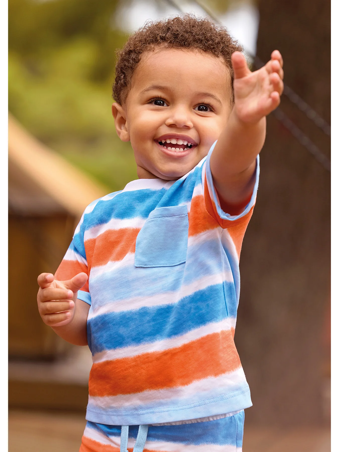 Baby Striped Short Sleeve T-Shirt Multi - Image 4