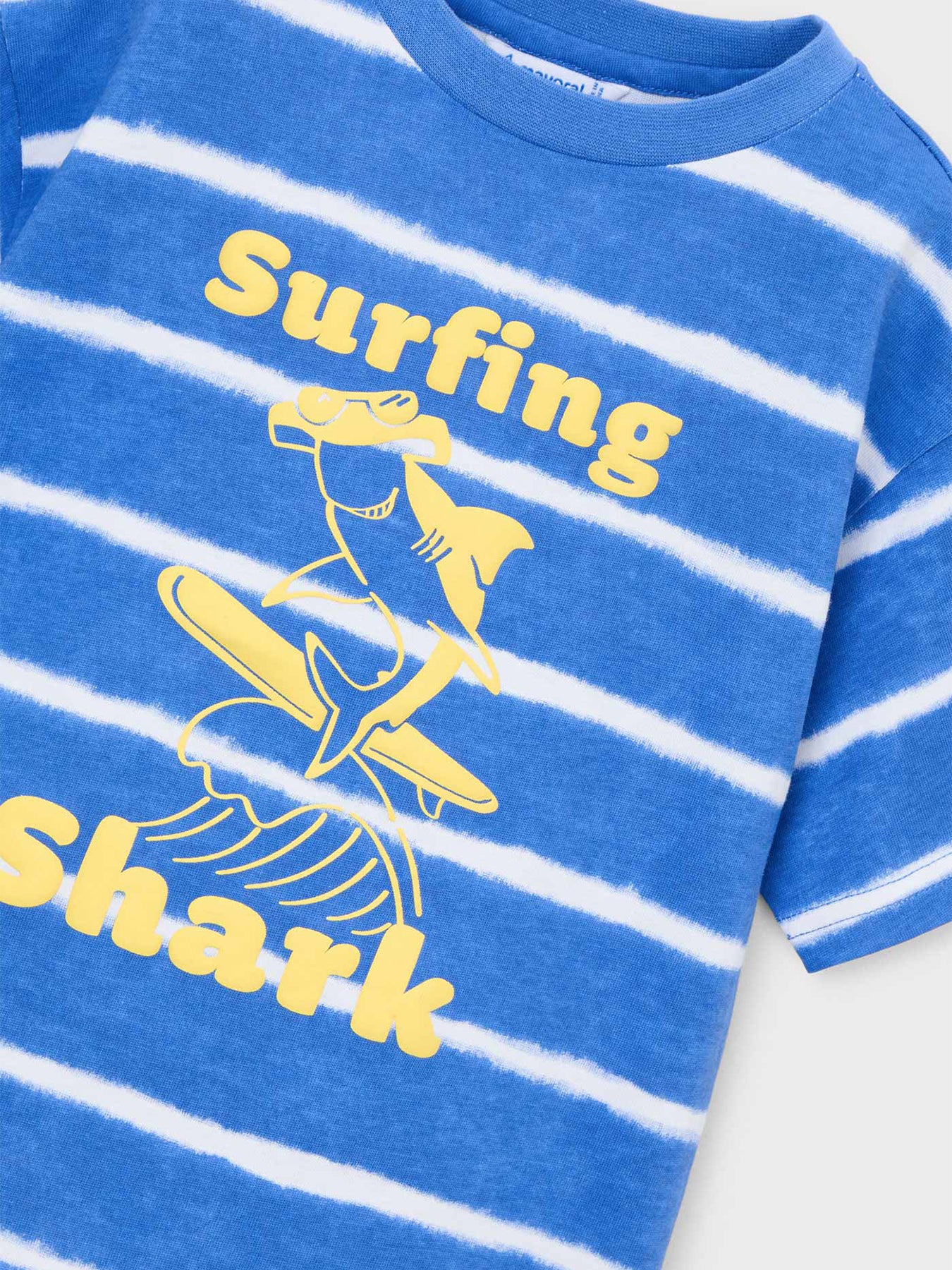 Kids’ Striped Shark Short Sleeve T-Shirt Blue - Image 3