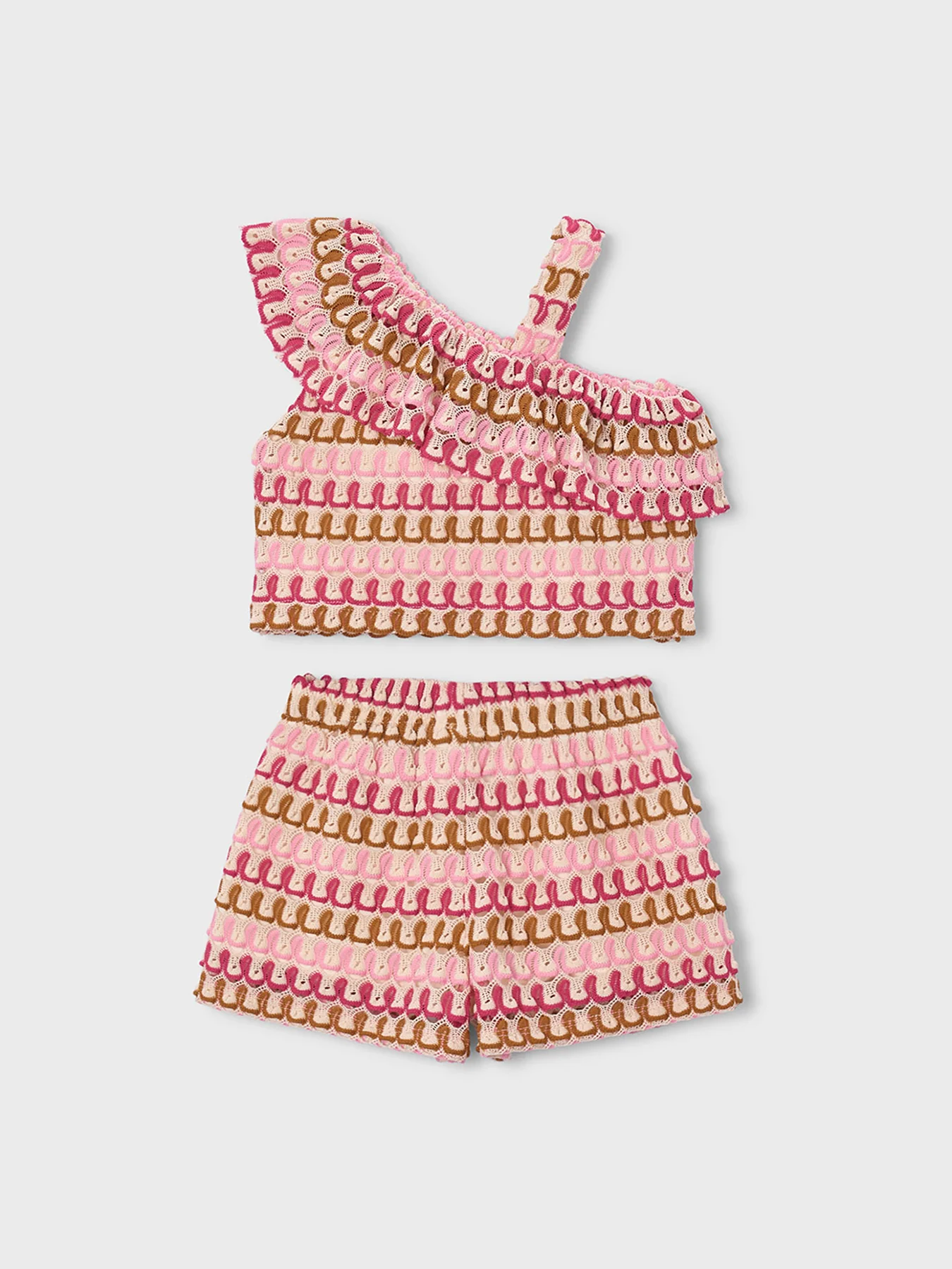 Kids' Zig Zag Knit Short Set Pink - Image 2