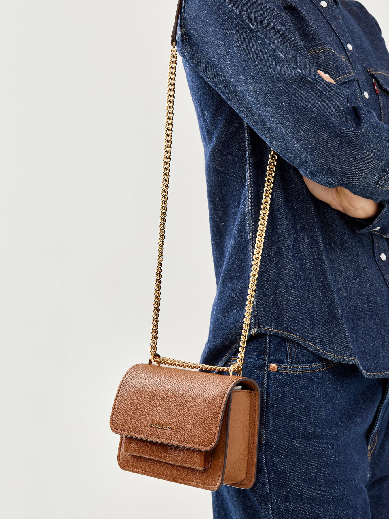 Claire Small Crossbody Bag Tan - Image 2
