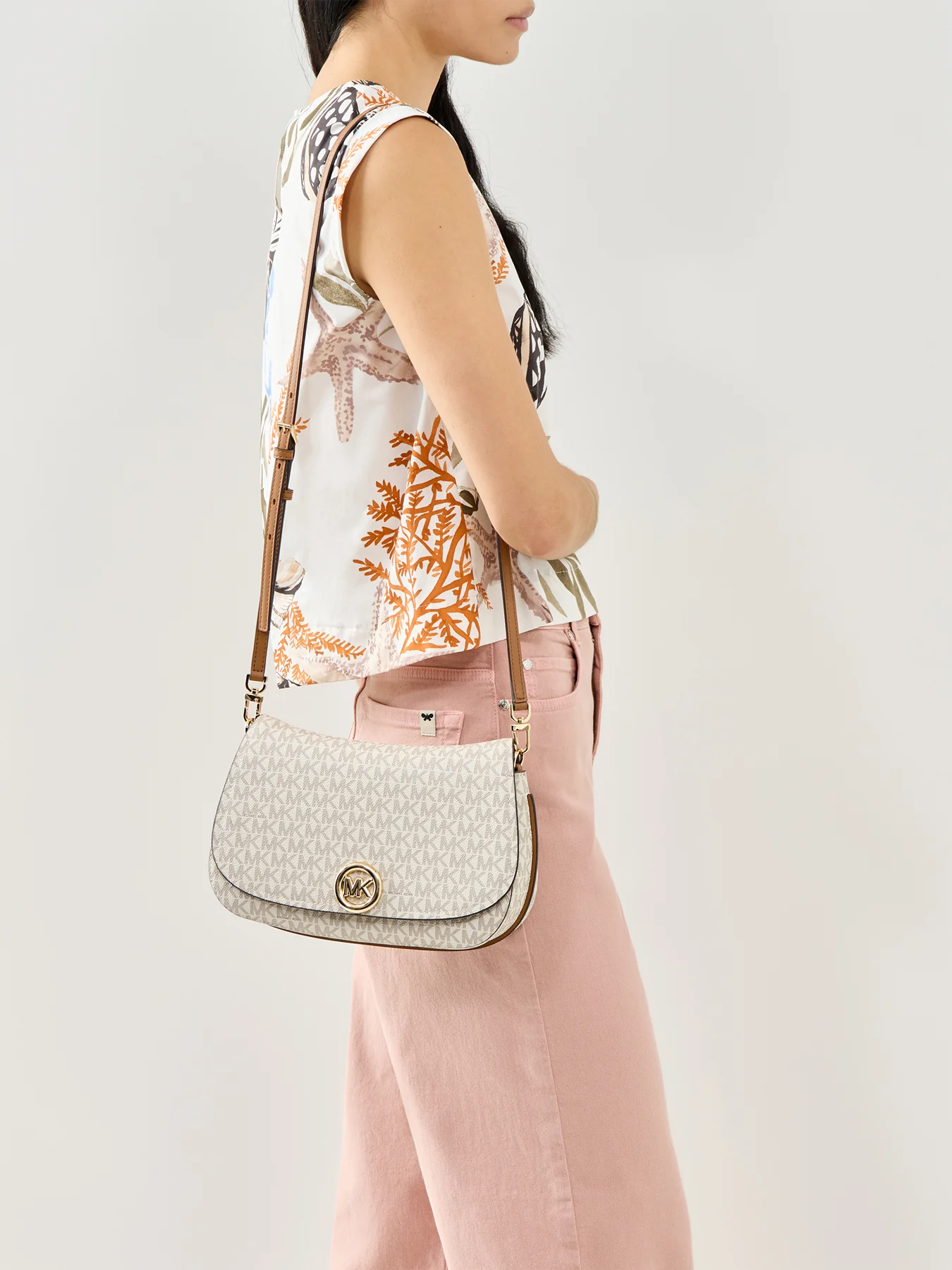Nolita Signature Chain Convertible Shoulder Bag Cream - Image 2