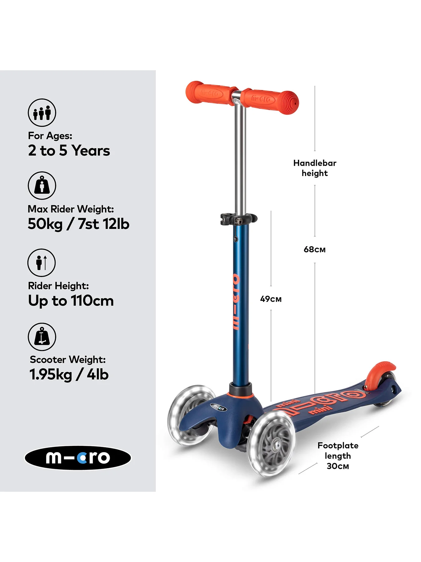 Mini Micro Deluxe Scooter Navy - Image 10