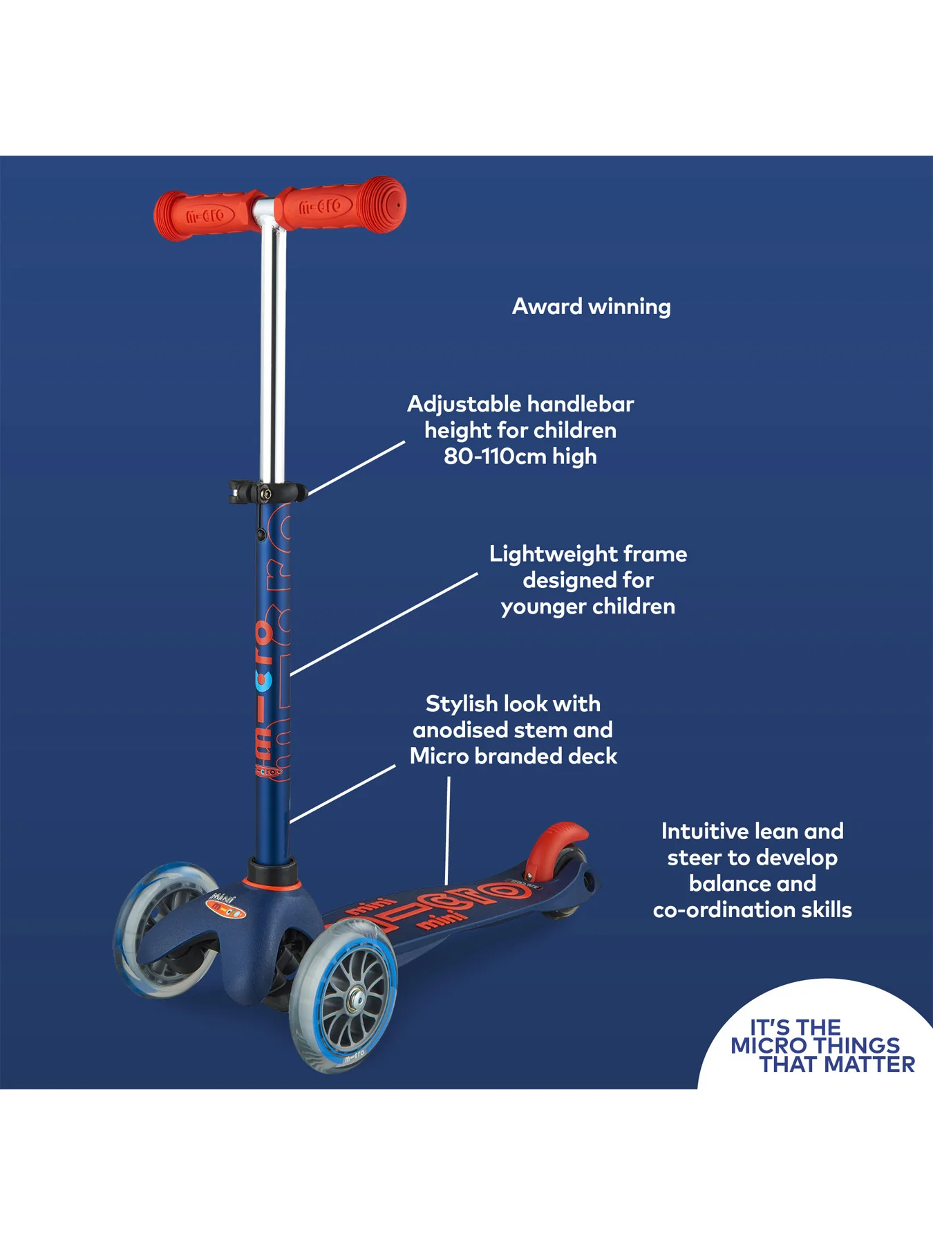 Mini Micro Deluxe Scooter Navy - Image 5