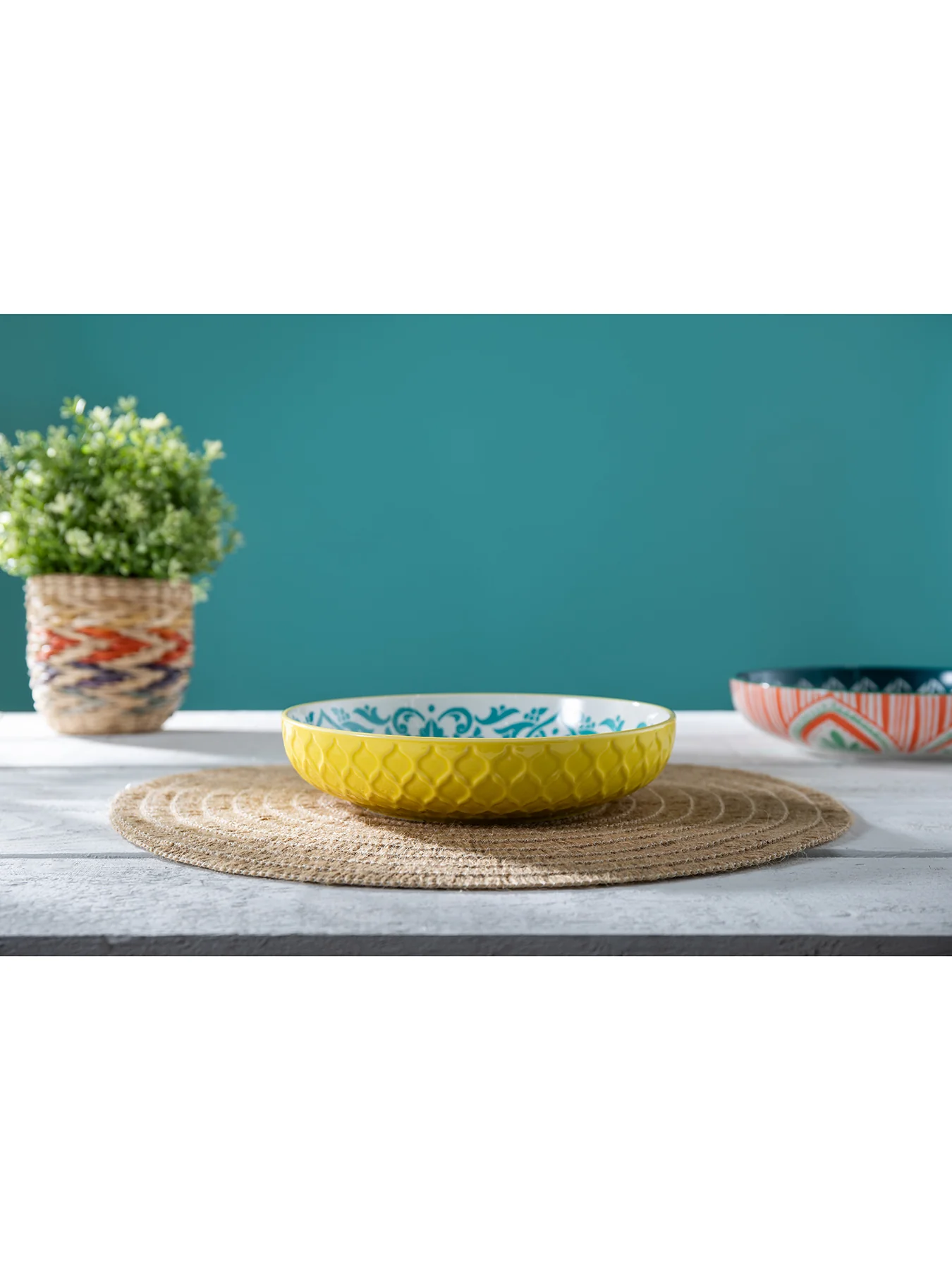 Geometric Bowl Yellow/Blue - Image 2