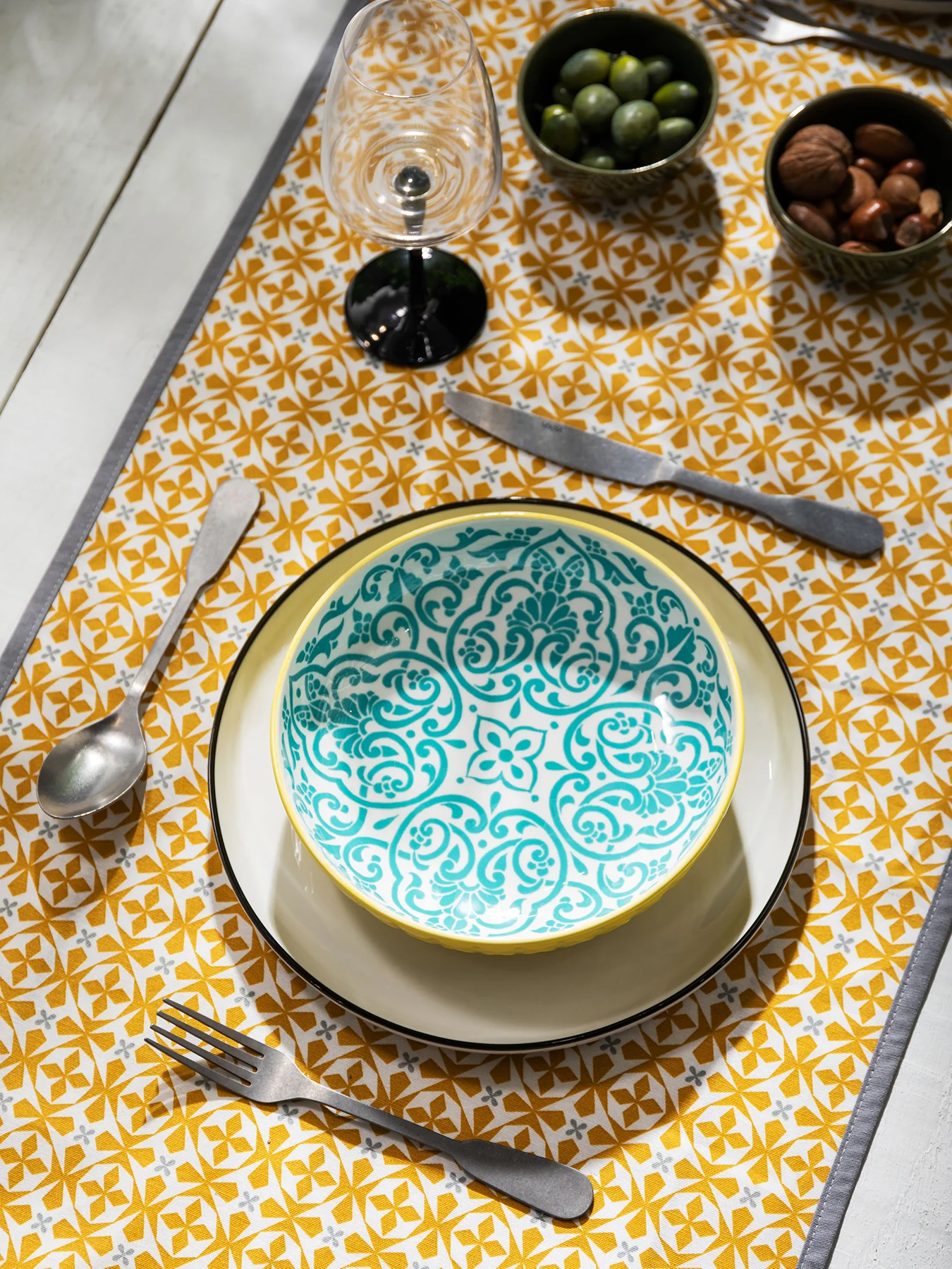 Geometric Bowl Yellow/Blue - Image 3