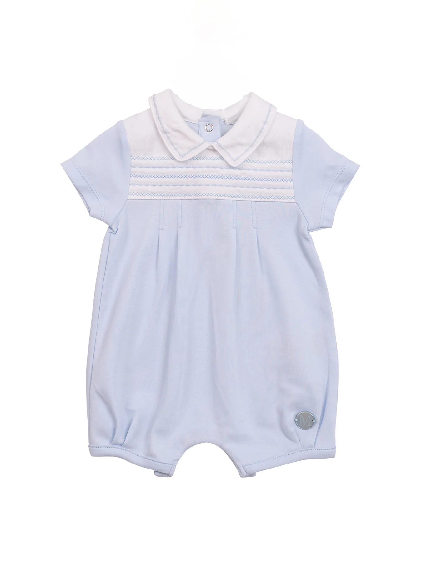 Baby Collared Romper Blue