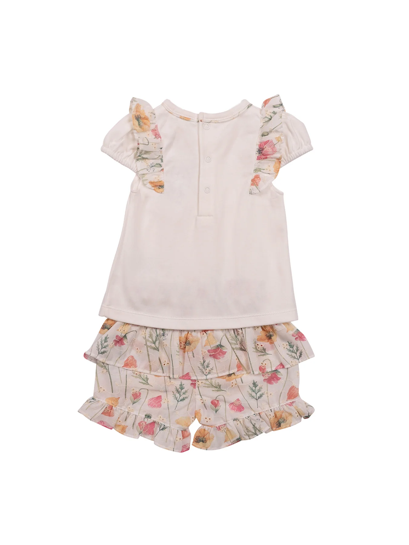Baby Floral Top and Shorts Set White Floral - Image 2
