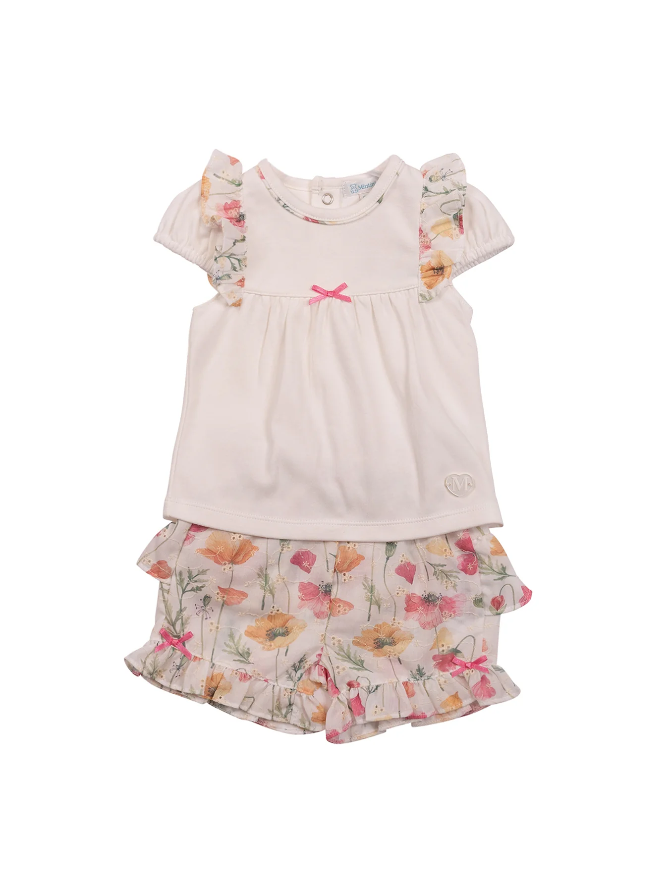 Baby Floral Top and Shorts Set White Floral - Image 3