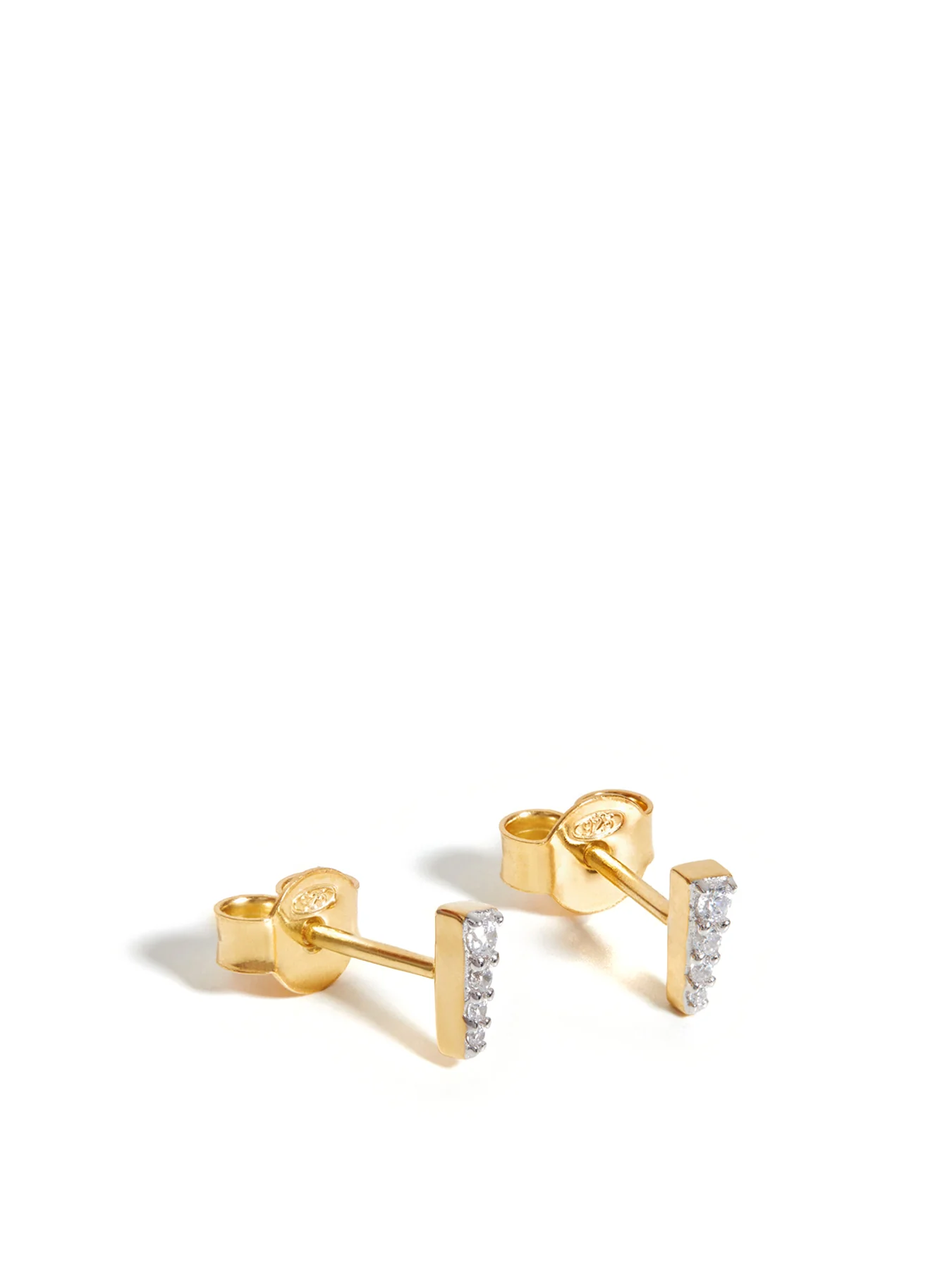 Celestial Pave Spike Stud Earrings Gold