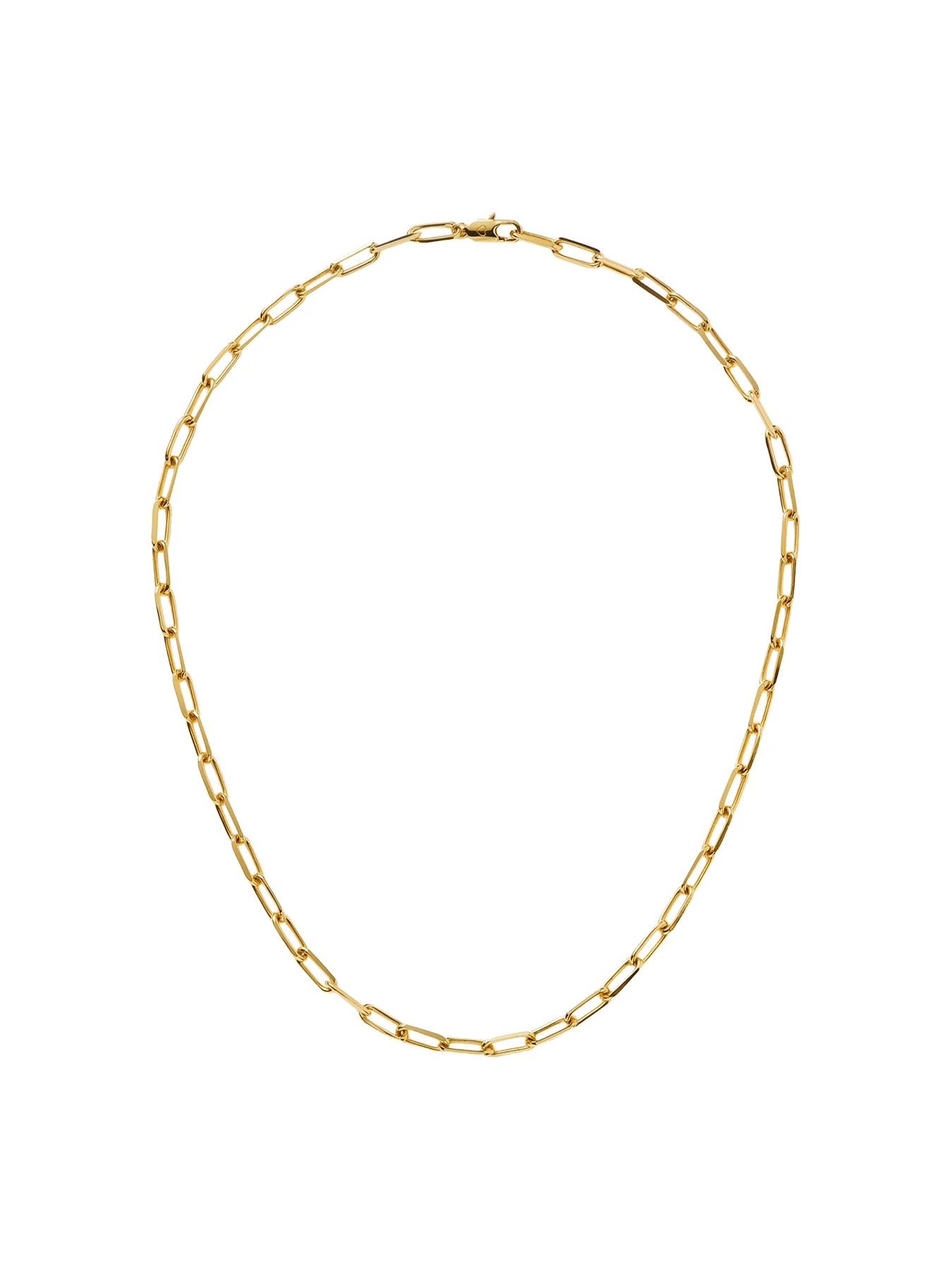Paperclip Chain Necklace Gold