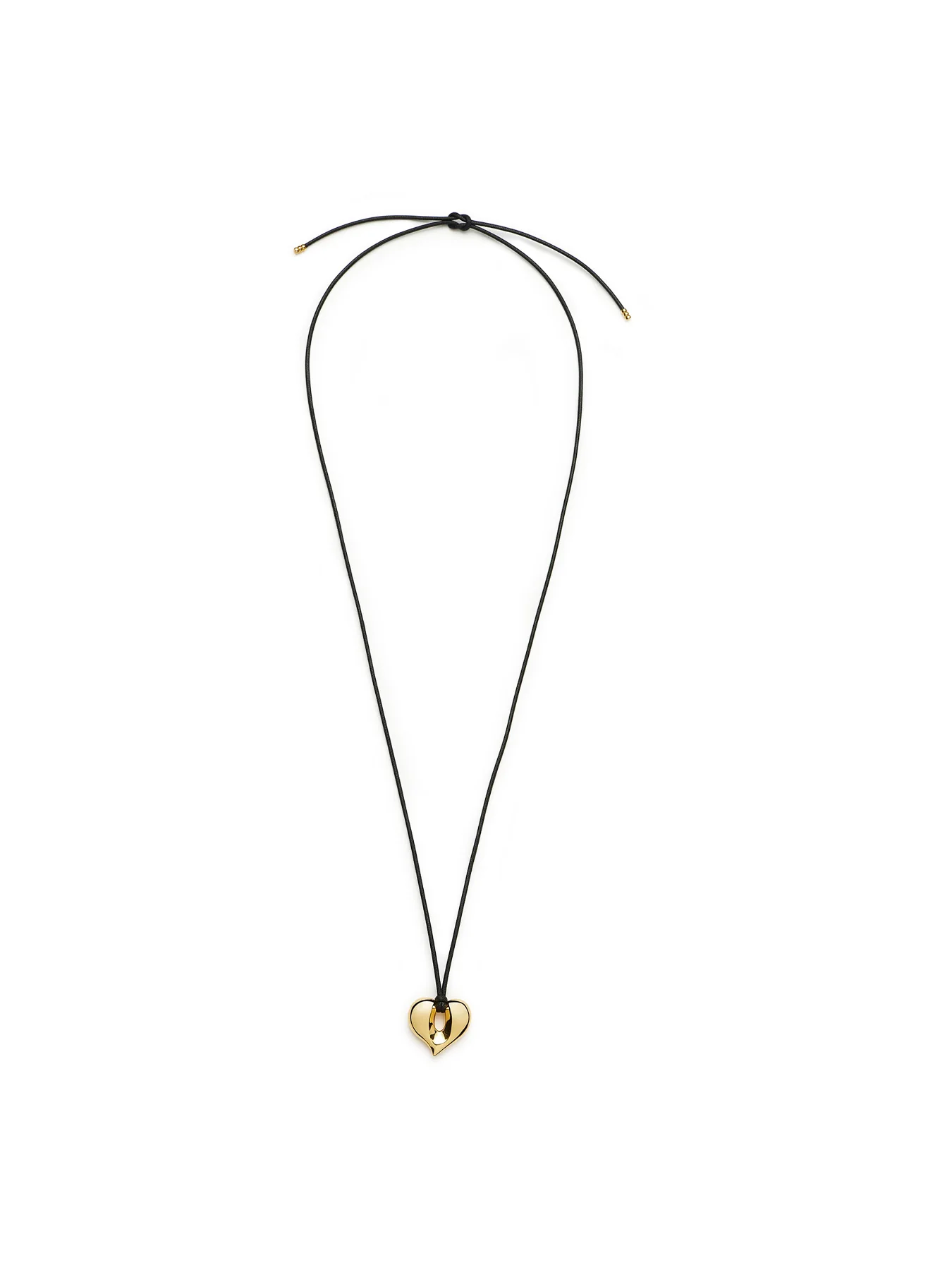 Molten Heart Pendant Cord Necklace Gold