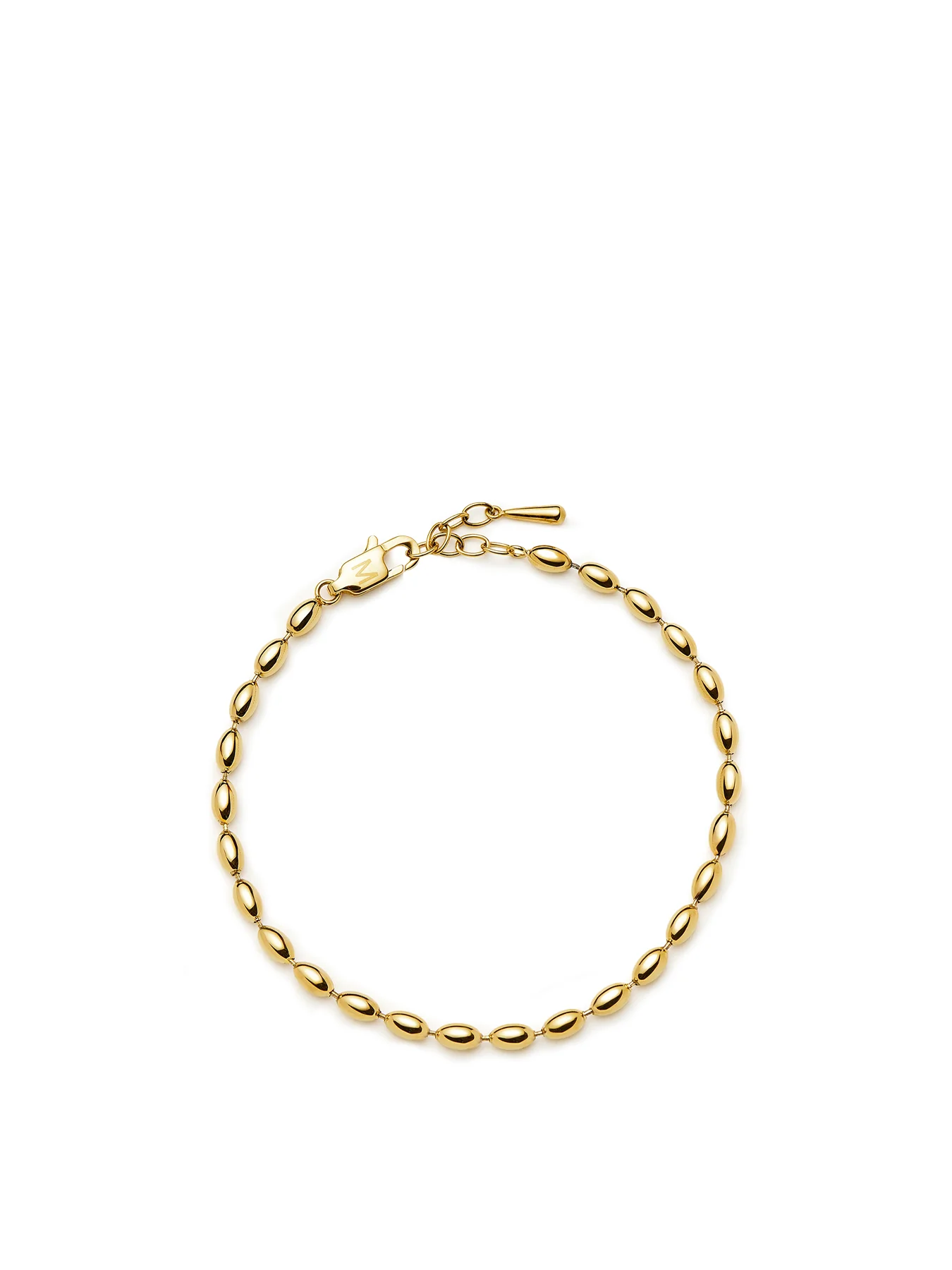 Molten Olive Chain Bracelet Gold