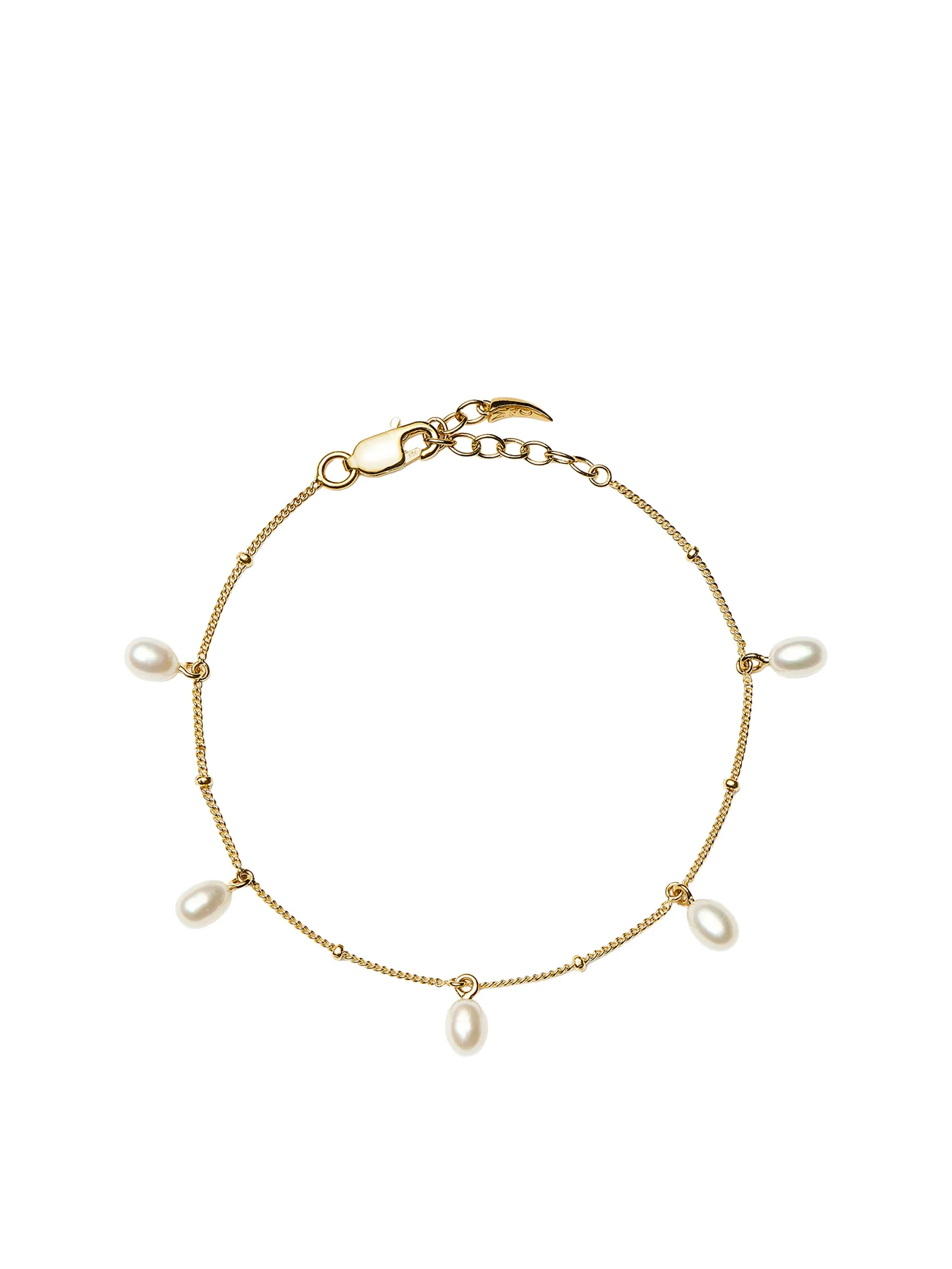 Pearl Baroque Chain Bracelet Gold