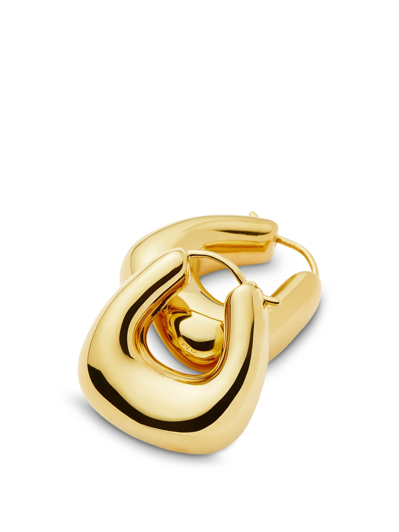 Sculptural Chubby Small Hoop Earrings Gold - Image 3