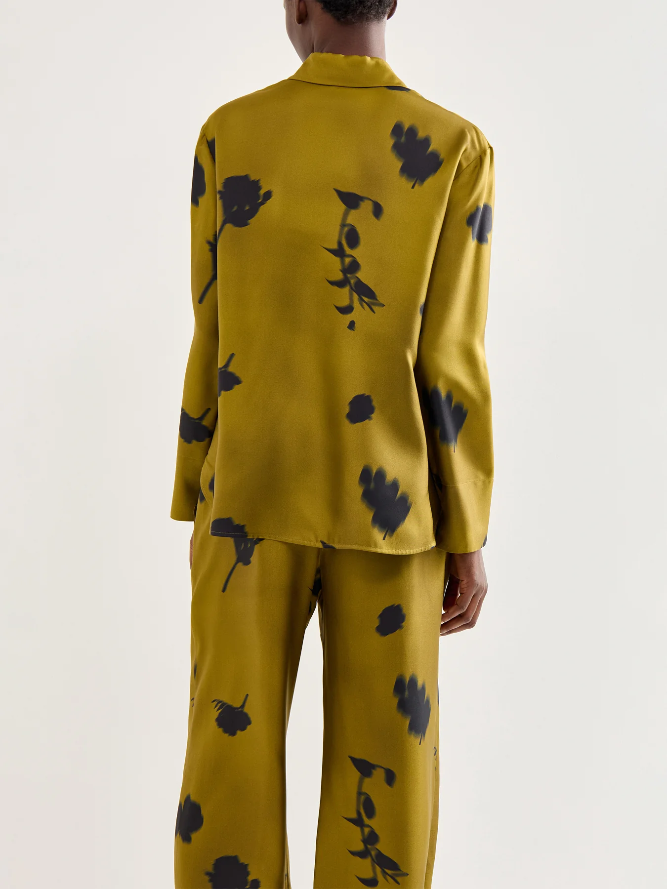 Eraclea Silk Printed Shirt Olive Green - Image 5