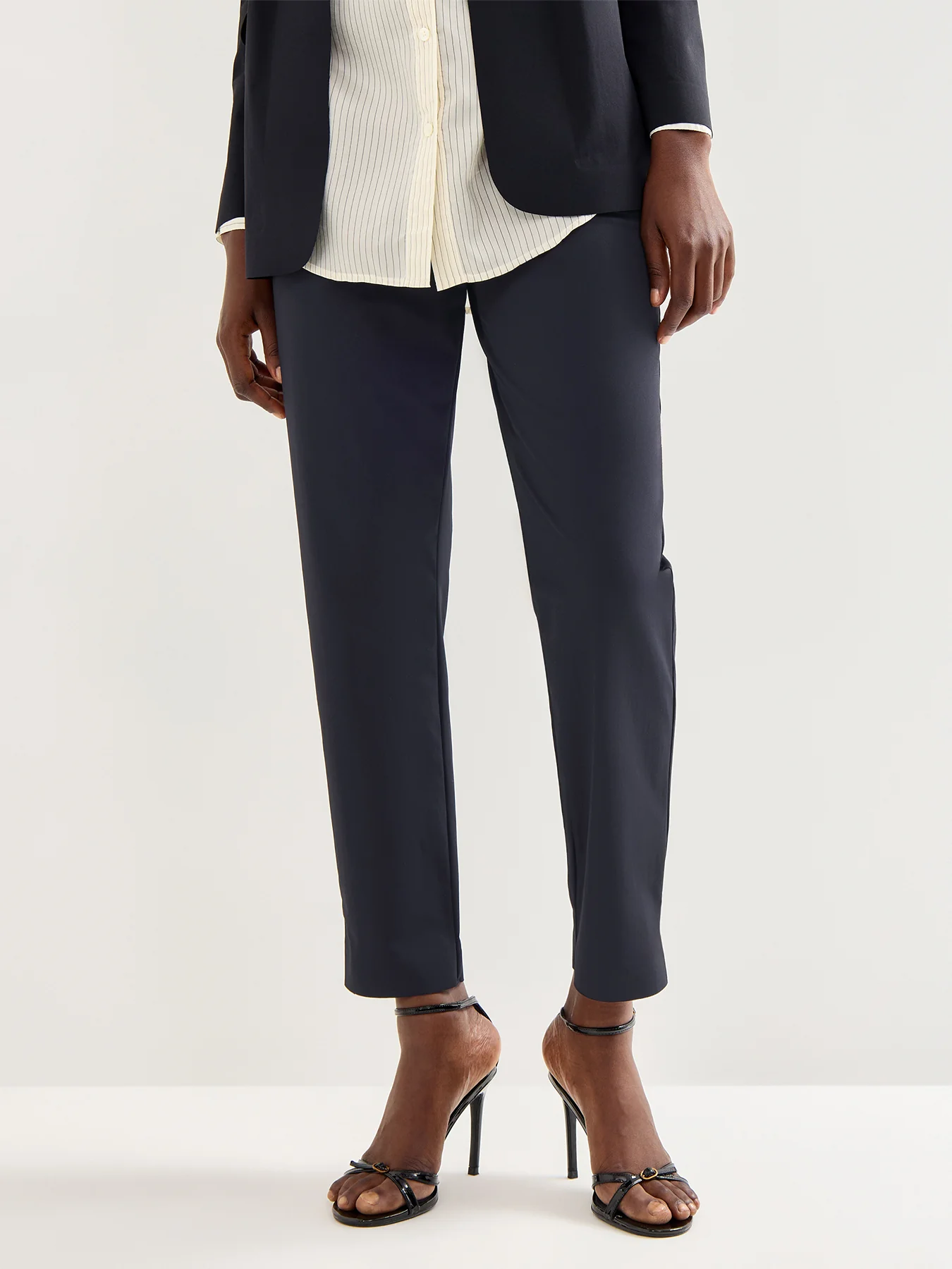 Quirino Nylon Stretch Slim Leg Trousers Black - Image 4