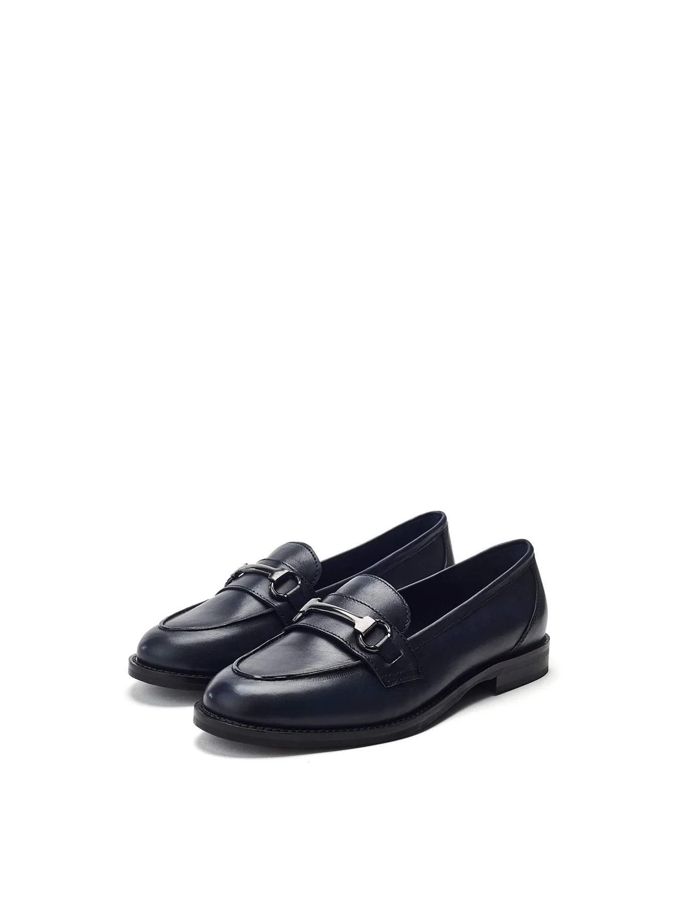 Elarra Leather Loafers Navy - Image 2