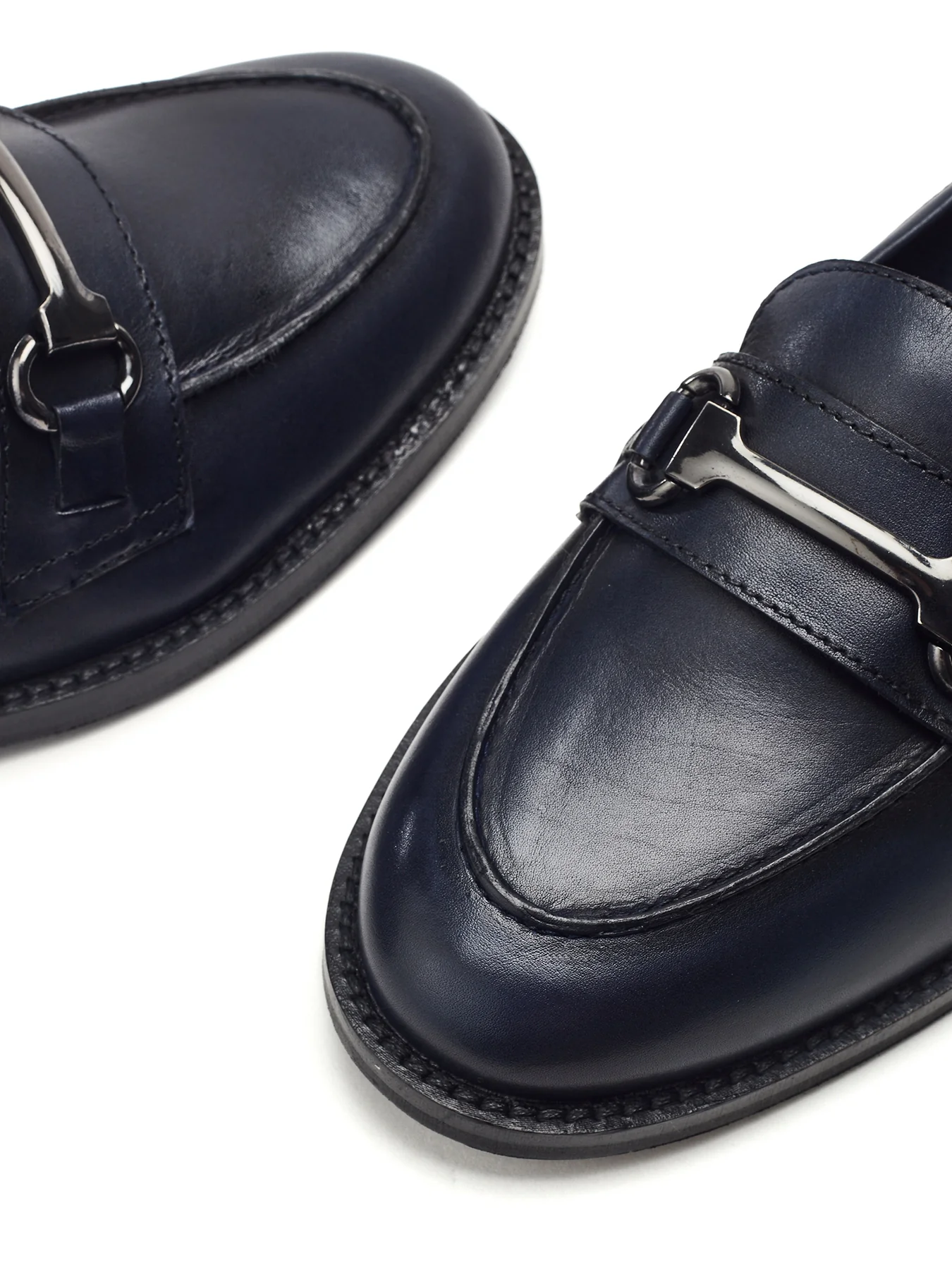 Elarra Leather Loafers Navy - Image 3