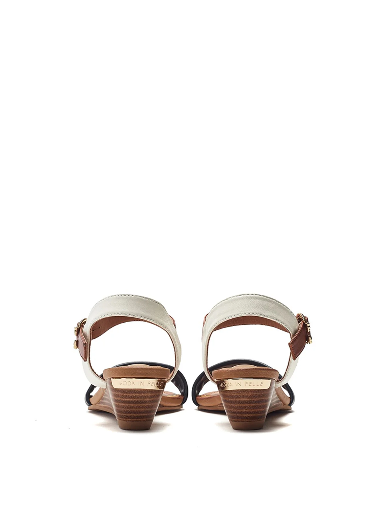 Mayapple Leather Heeled Sandals Navy - Image 3