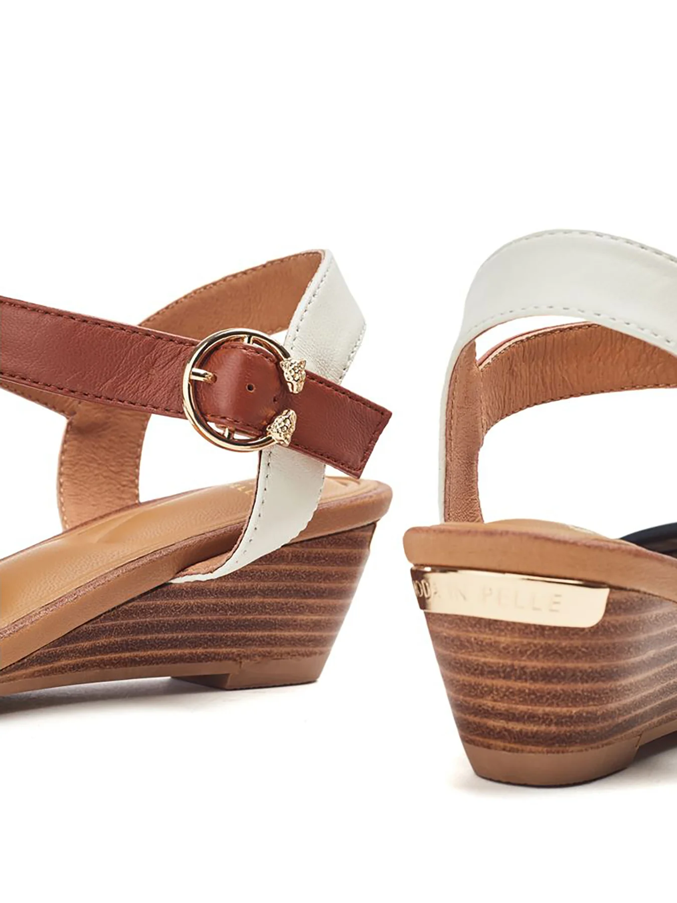 Mayapple Leather Heeled Sandals Navy - Image 4