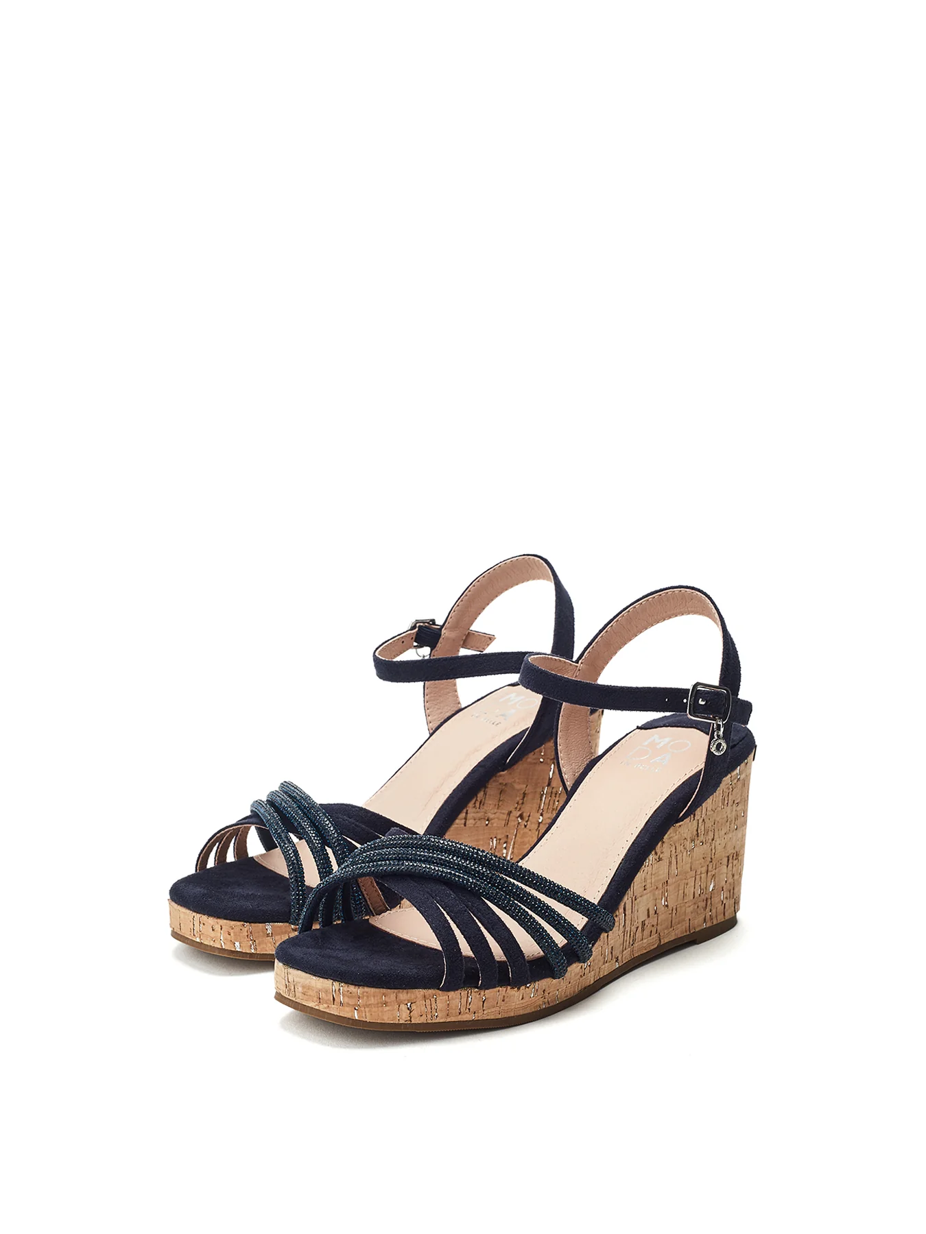 Nerine Wedge Sandals Blue - Image 2
