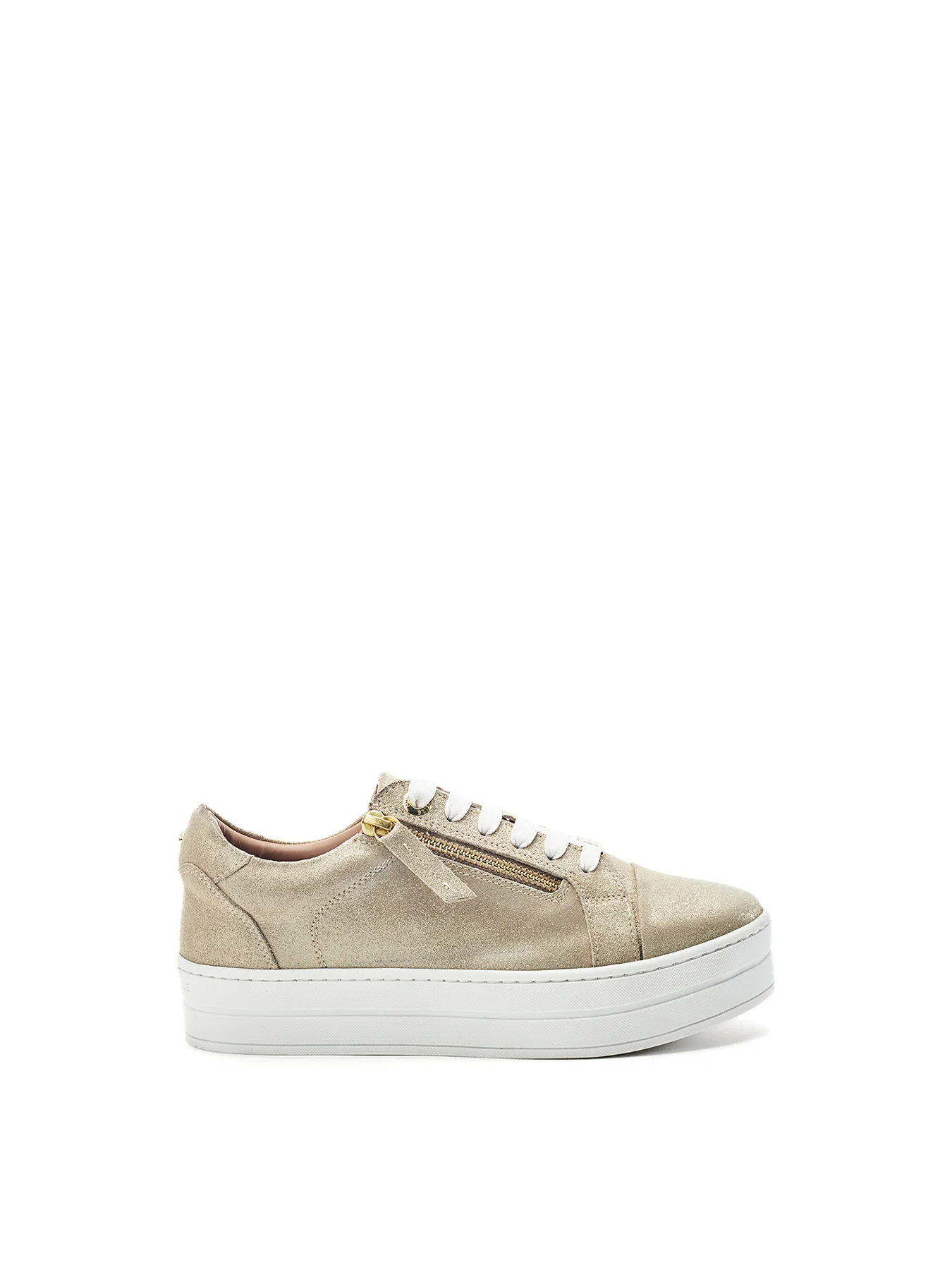 Abbee Leather Trainers Gold