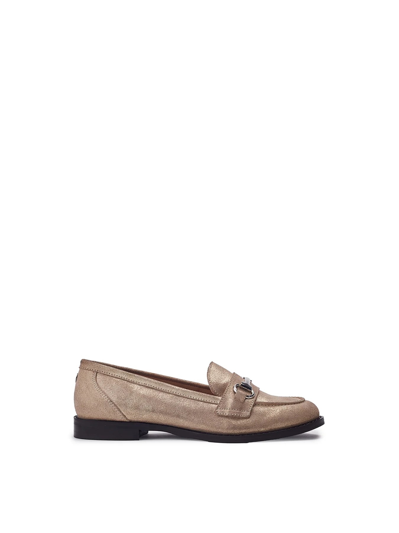 Elarra Leather Loafers Gold