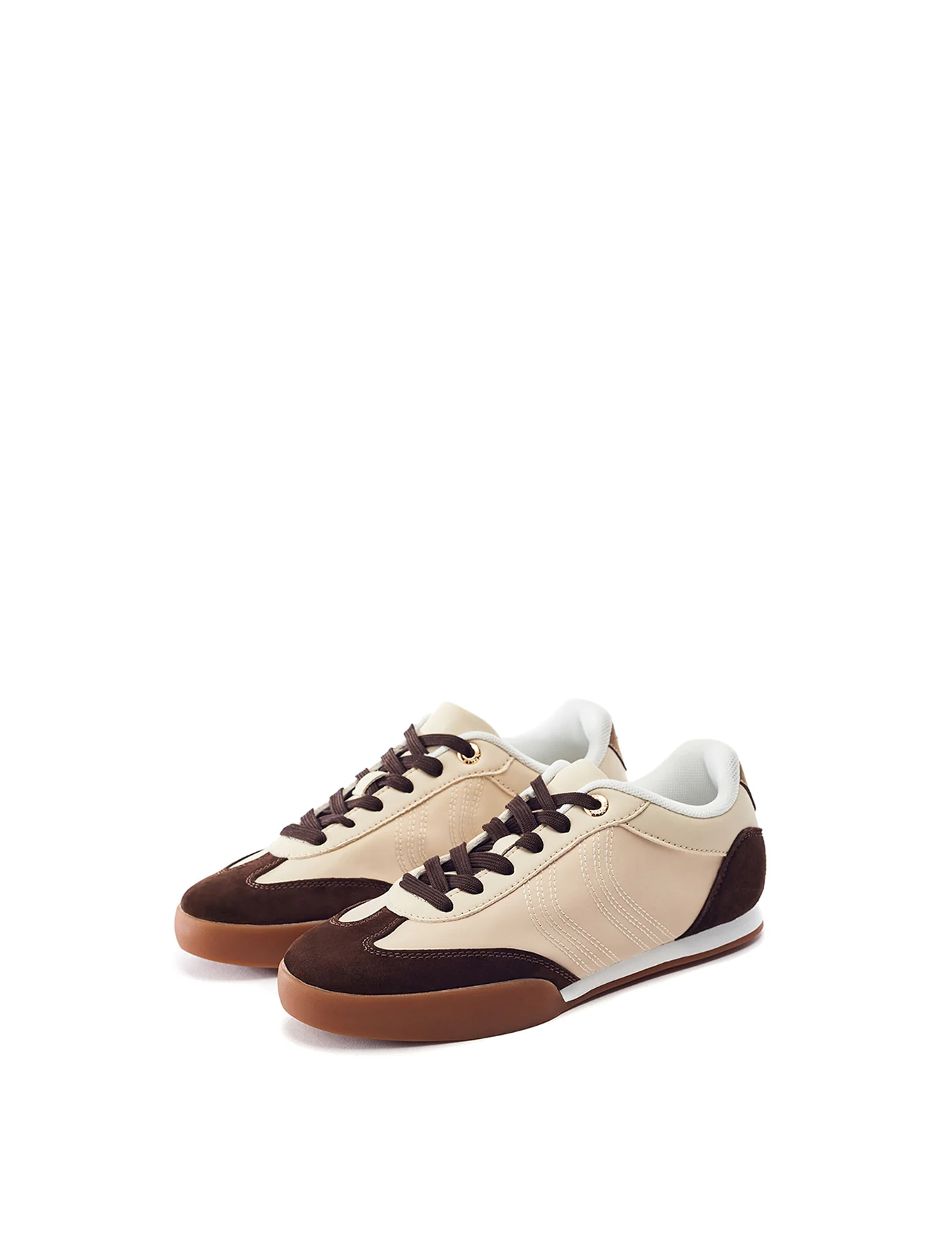 Aromaa Lace-Up Trainers Taupe - Image 2