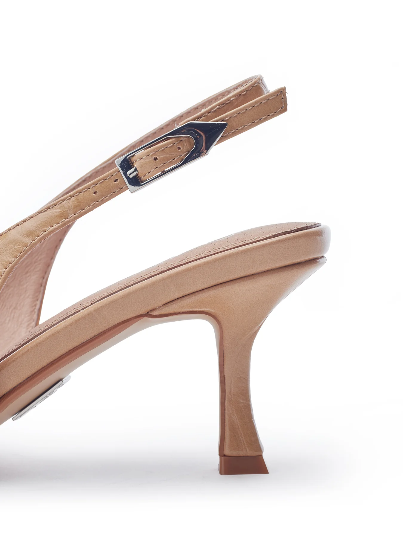Gallia Leather High Heel Shoes Neutral - Image 3