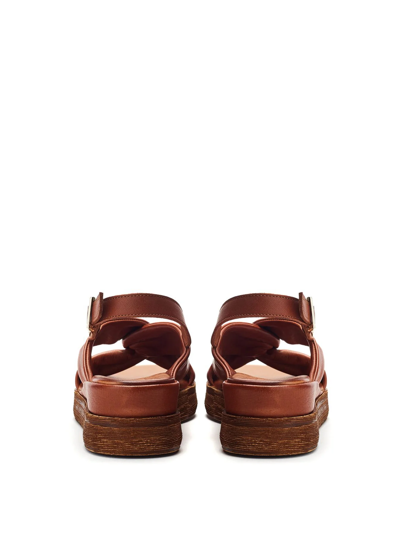 Kalmia Leather Wedges Tan - Image 3