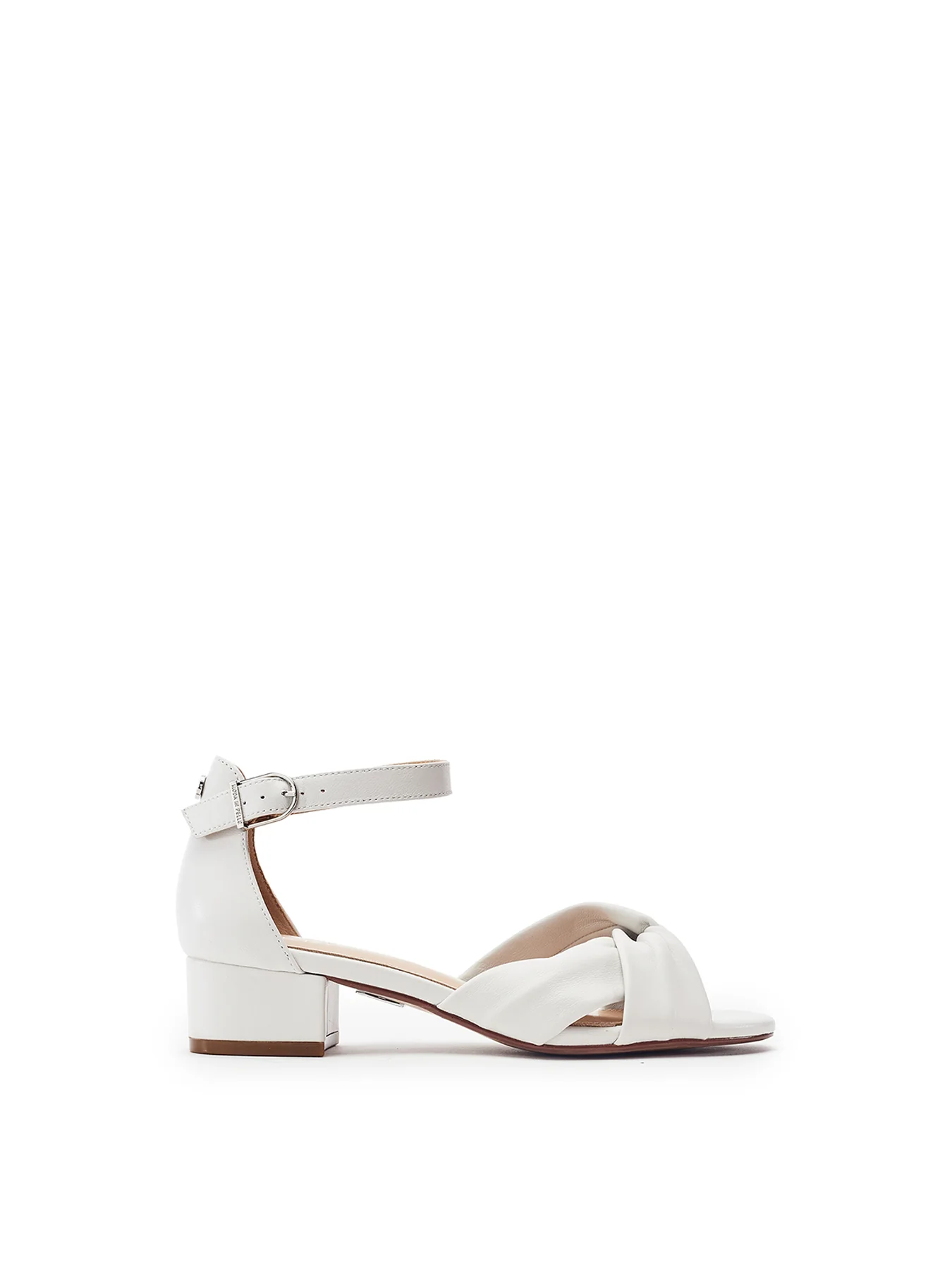 Macadima Block Heel Sandals White