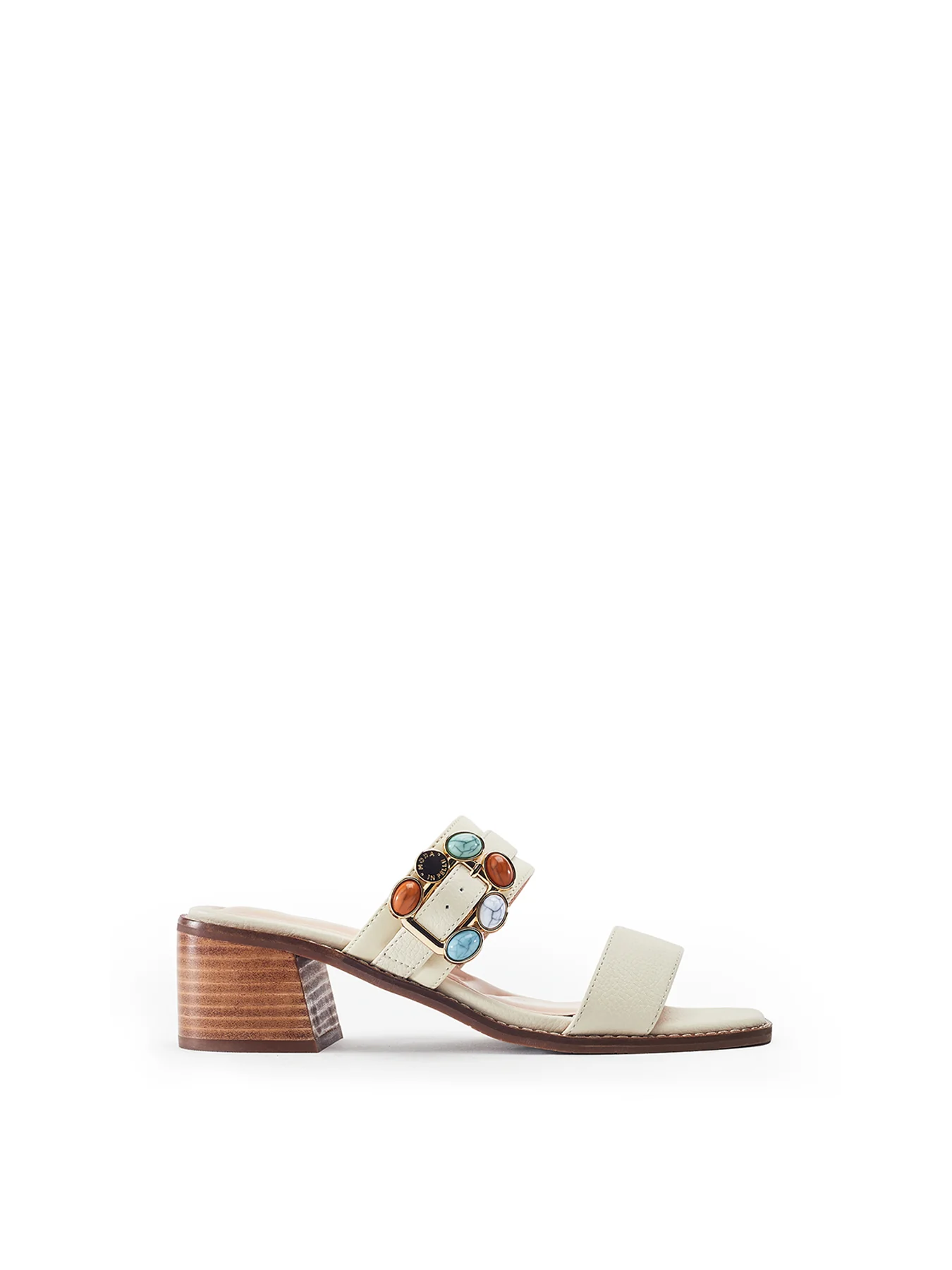 Mallorie Block Heel Sandals White