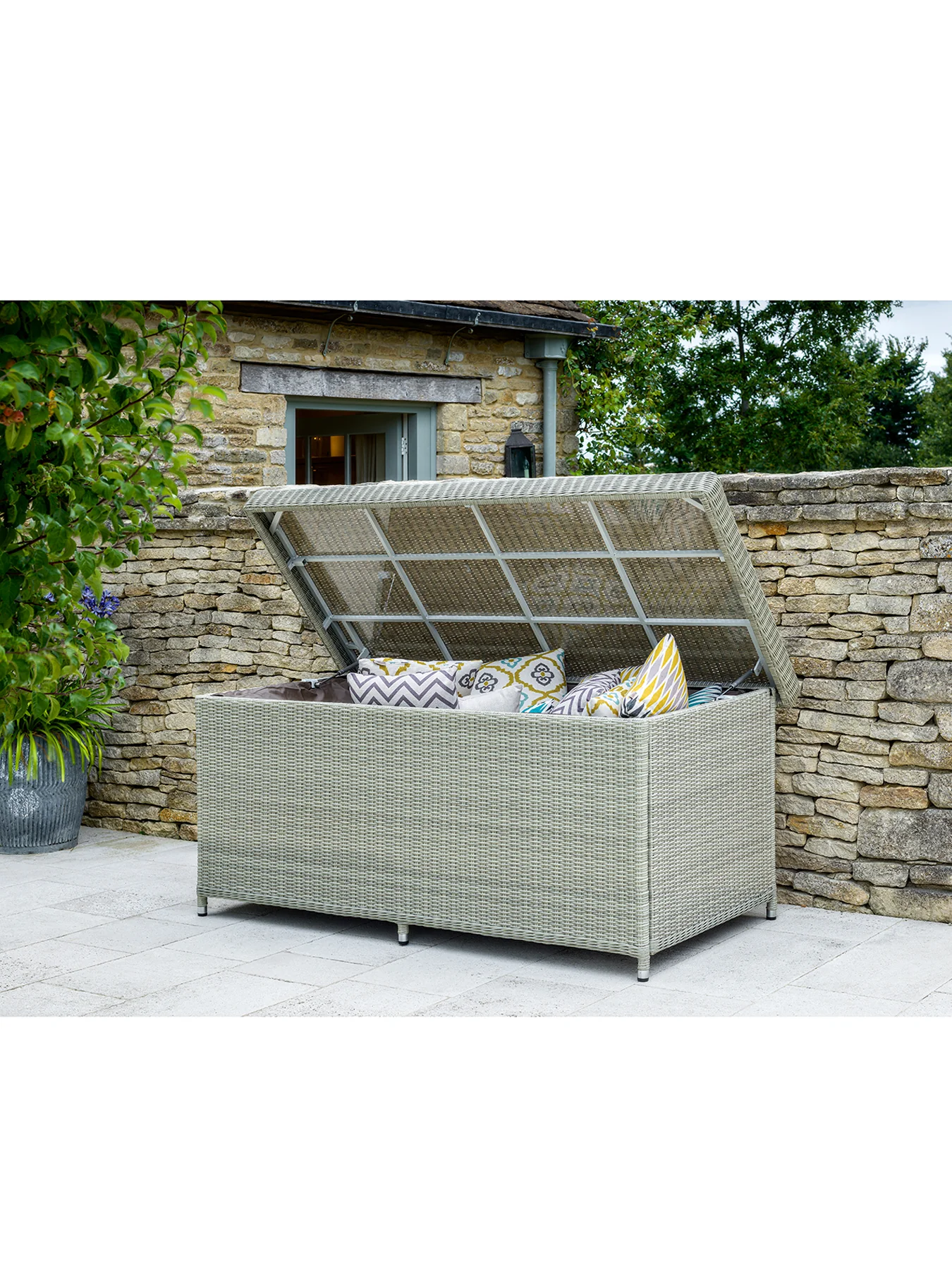 Monterey Rattan Garden Cushion Box Dove Grey - Image 4