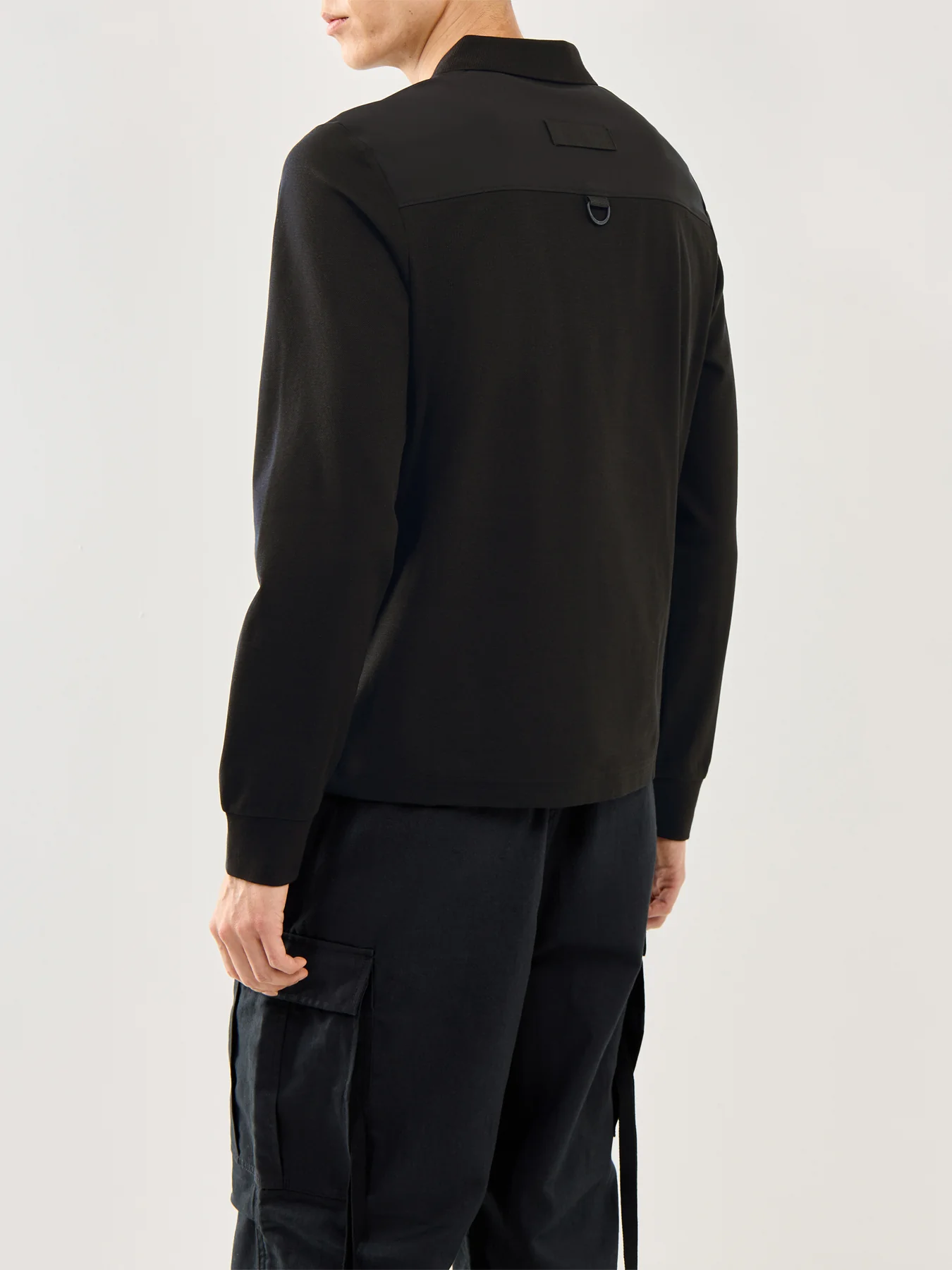 Dalon Long Sleeves Cotton Polo Black - Image 5