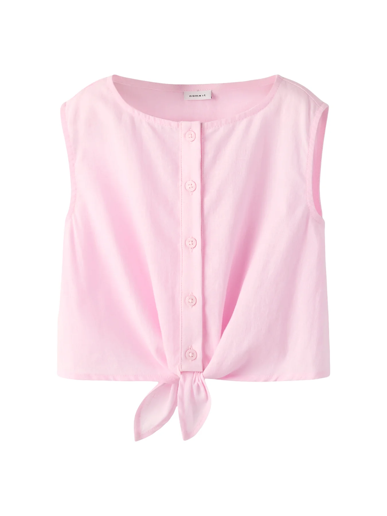 Kids' Sleeveless Cotton Linen Top Pink