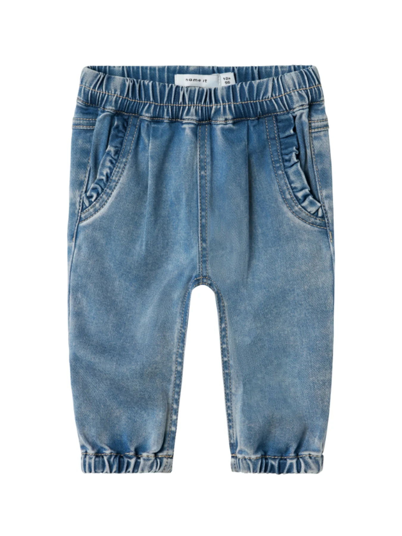 Baby Rose Frill Jeans Blue