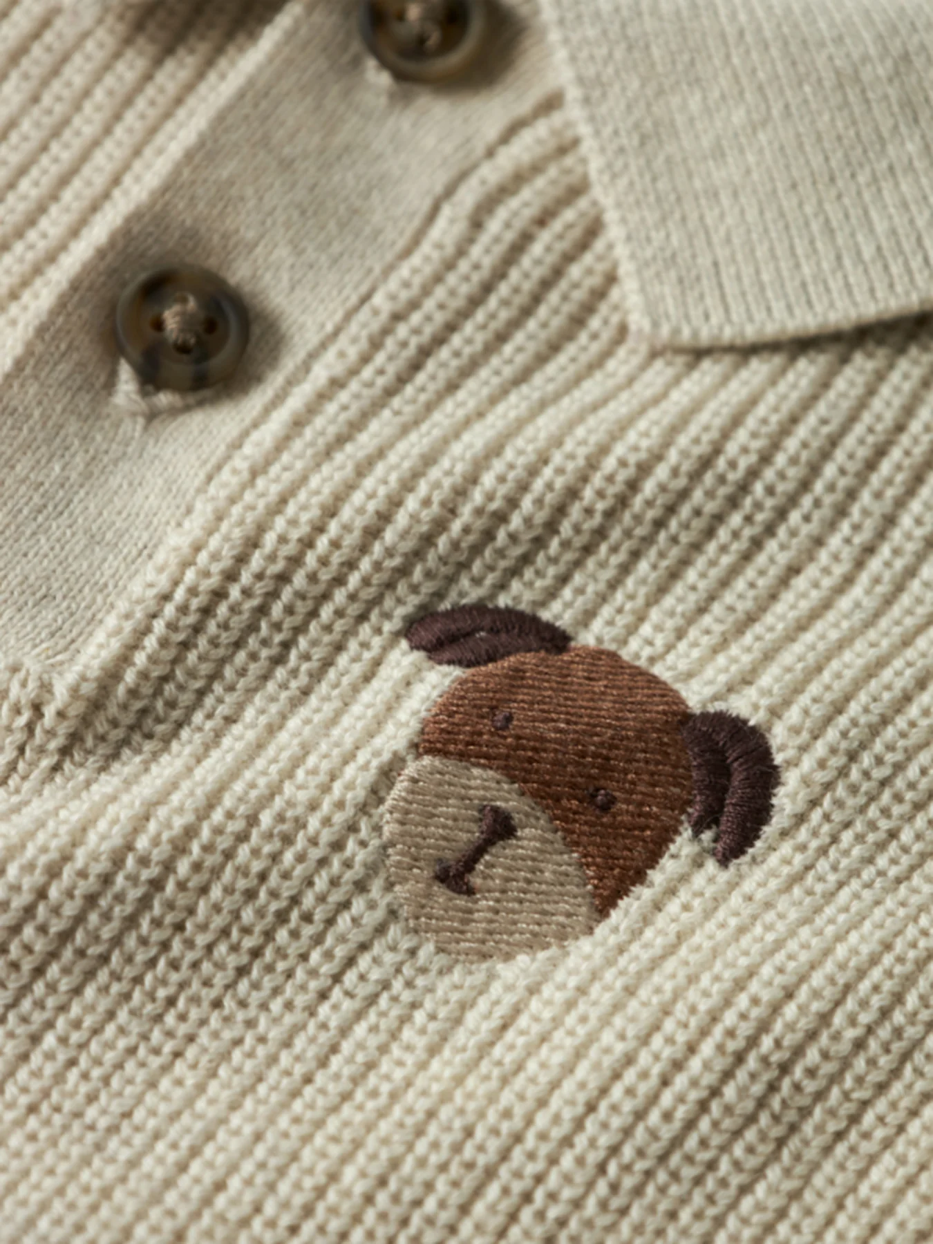 Baby Tant Knit Polo Beige - Image 2