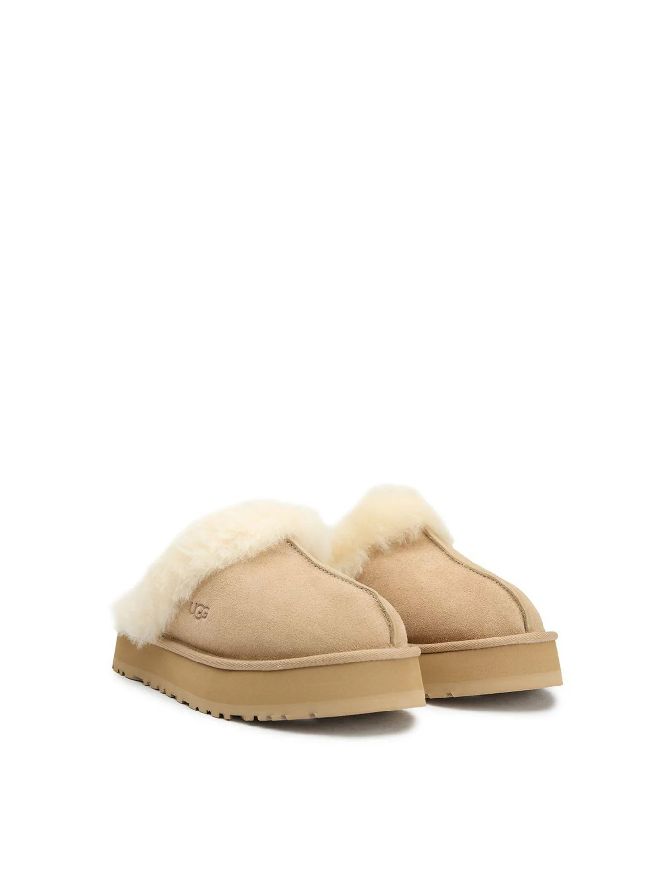 Womens Disquette Shearling Platform Slippers - Image 2